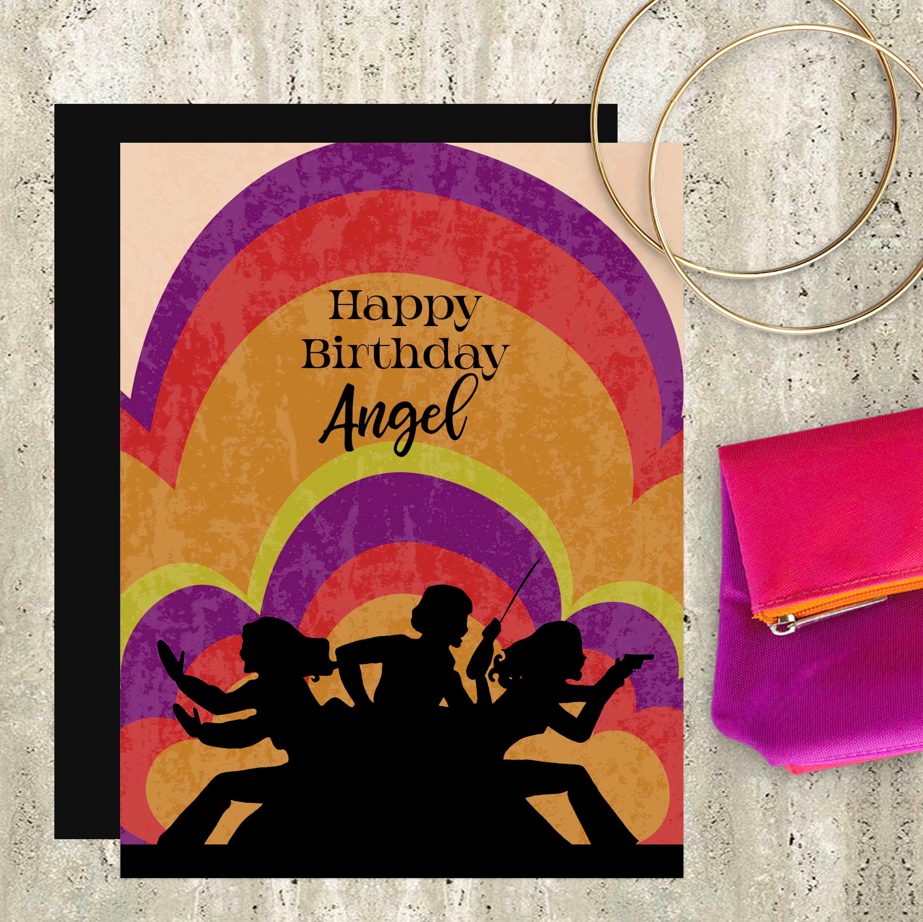 Angels Inspired Pop Icon Happy Birthday Card