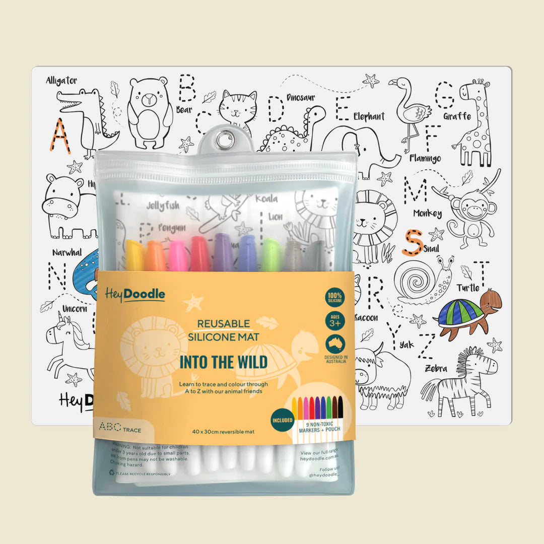REUSABLE SILICONE ACTIVITY MAT W/MARKERS-"INTO THE WILD"