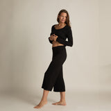 Wide-Leg Capri: Black: Small