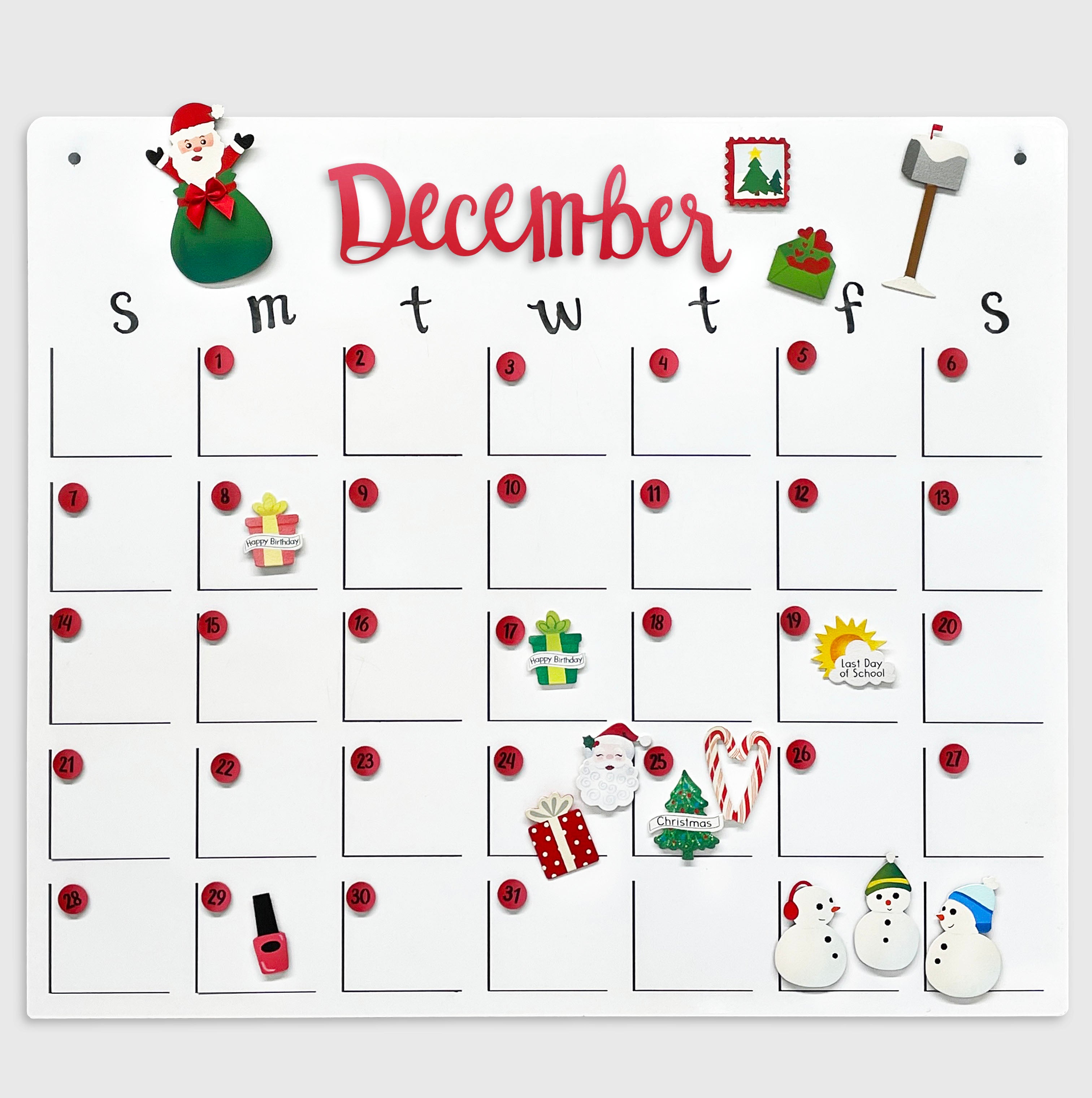 HOLIDAY CALENDAR MAGNETS SET OF 7