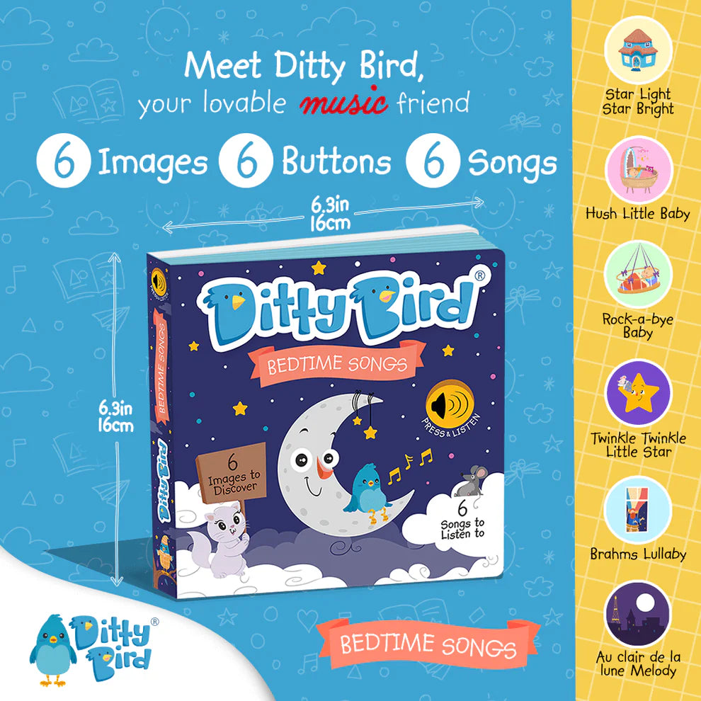 DITTY BIRD-BEDTIME SONGS-RECHARGEABLE MUSICAL BOOK