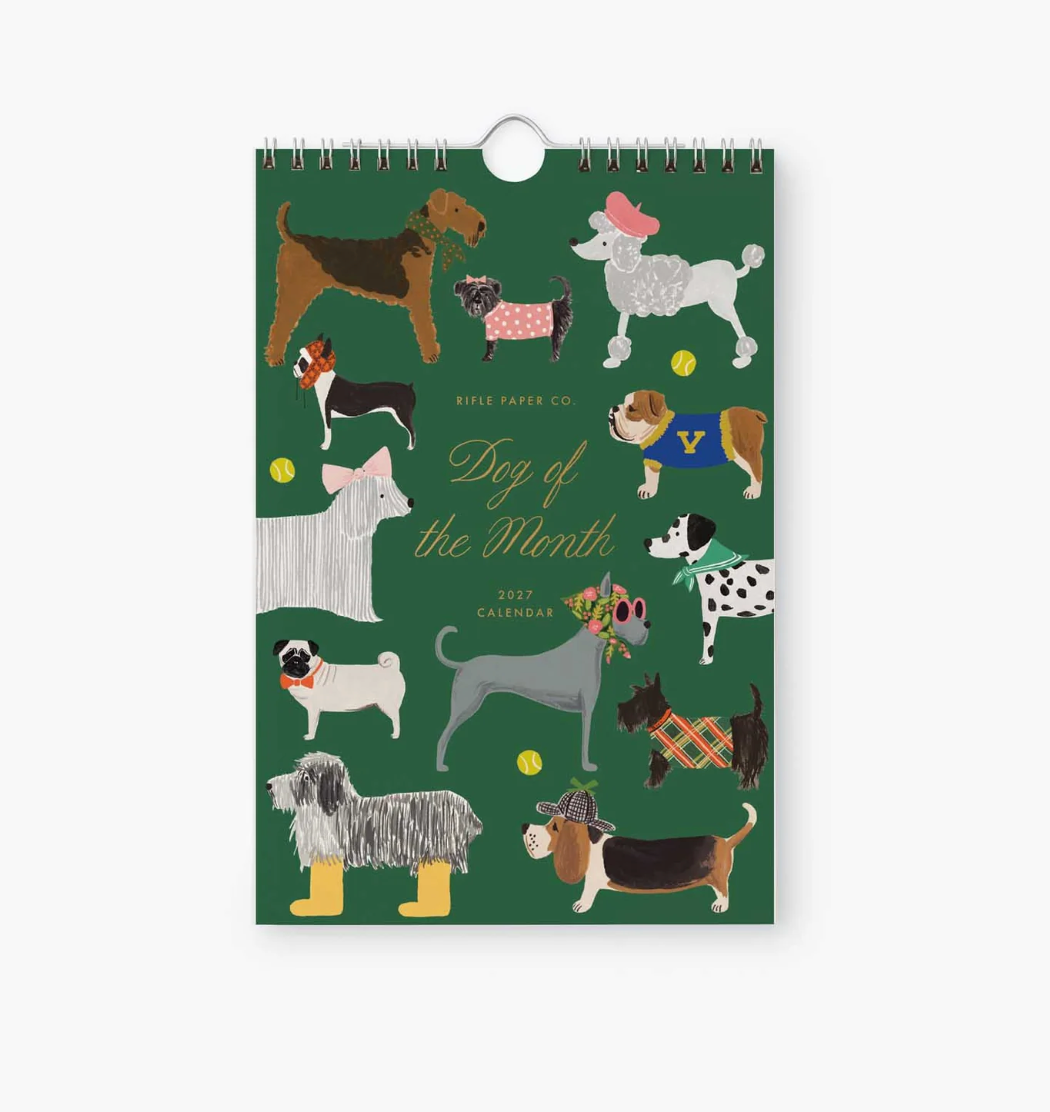 2027 DOG OF THE MONTH WALL CALENDAR-6X9"