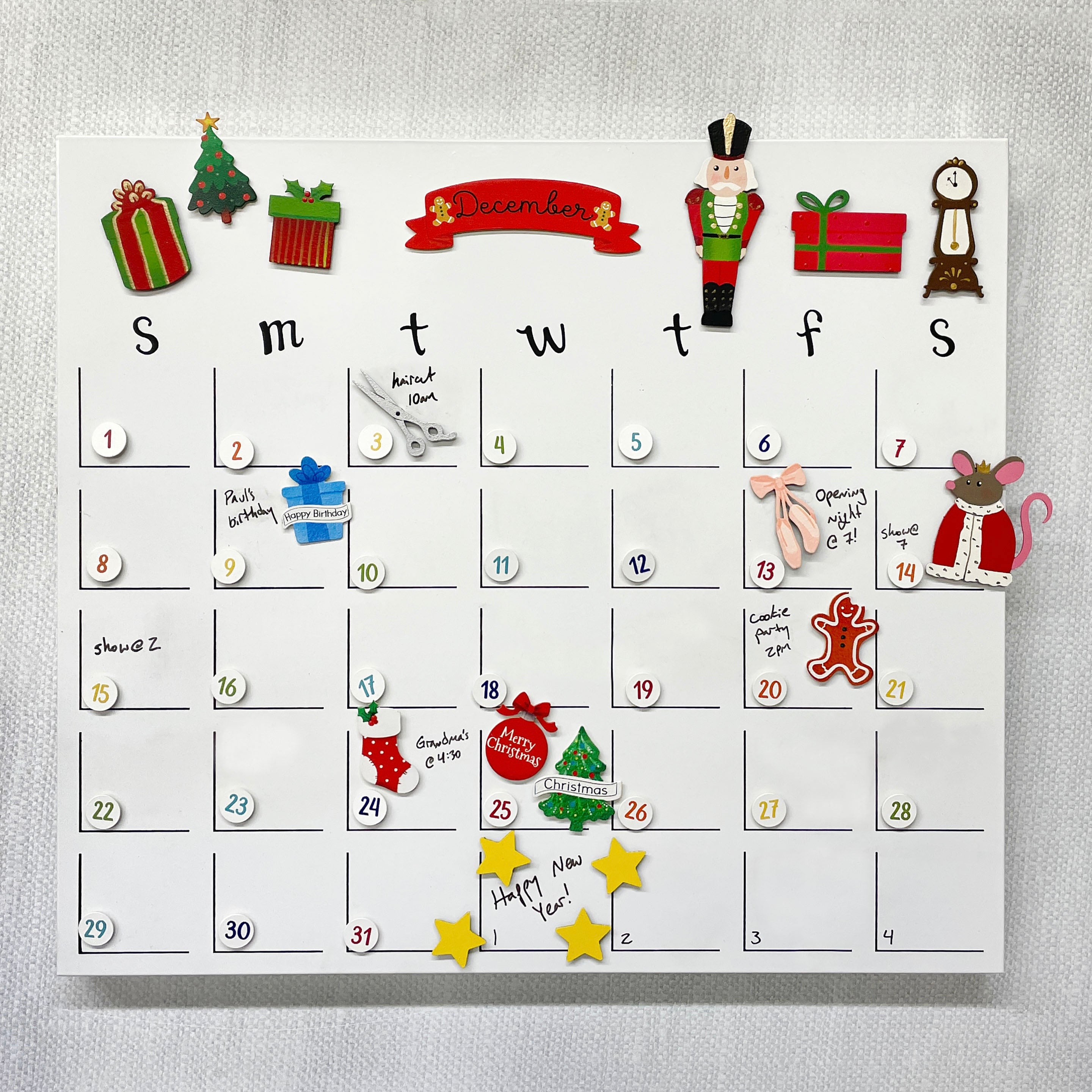 BIRTHDAY CALENDAR MAGNETS SET OF 4