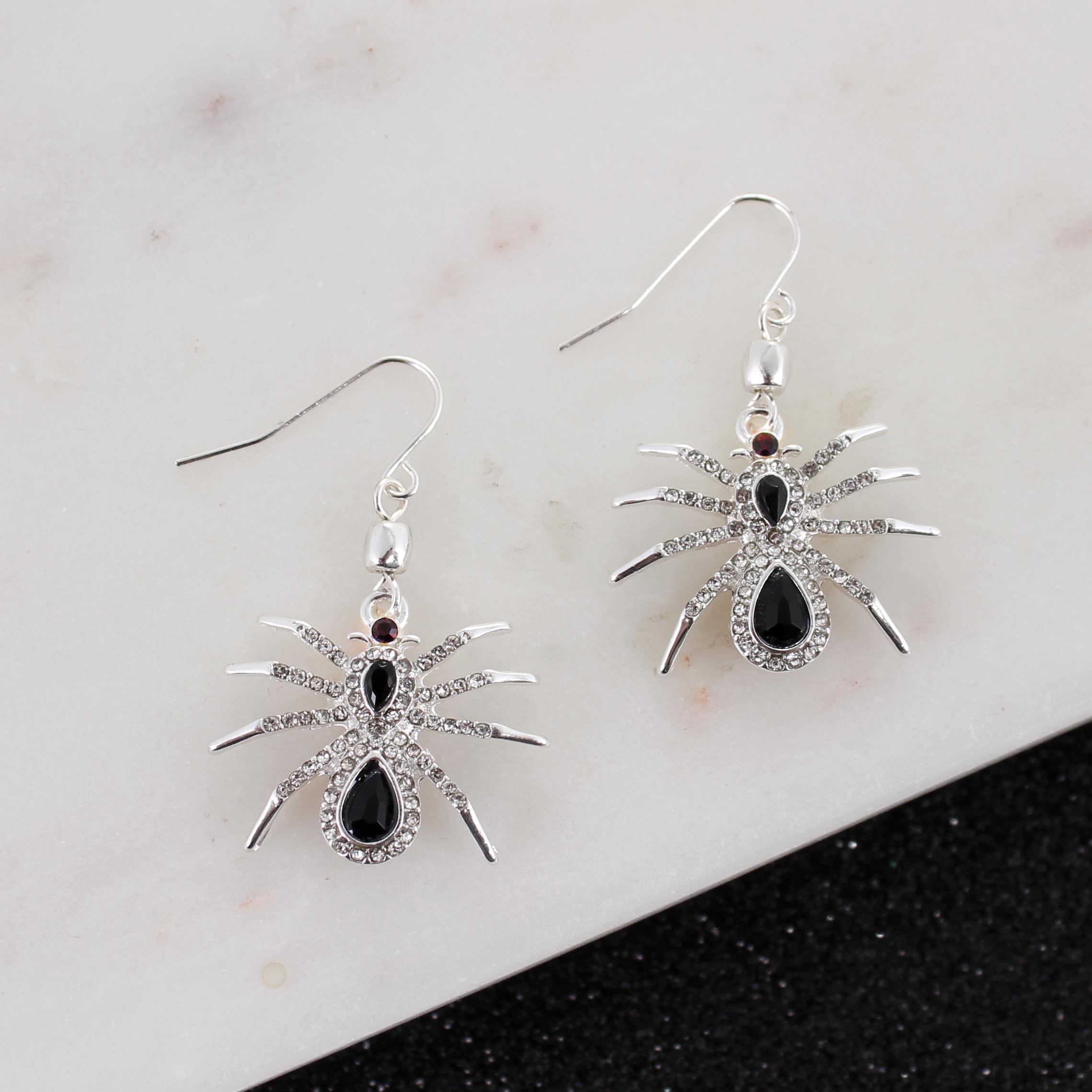 Crystal Spider Earrings