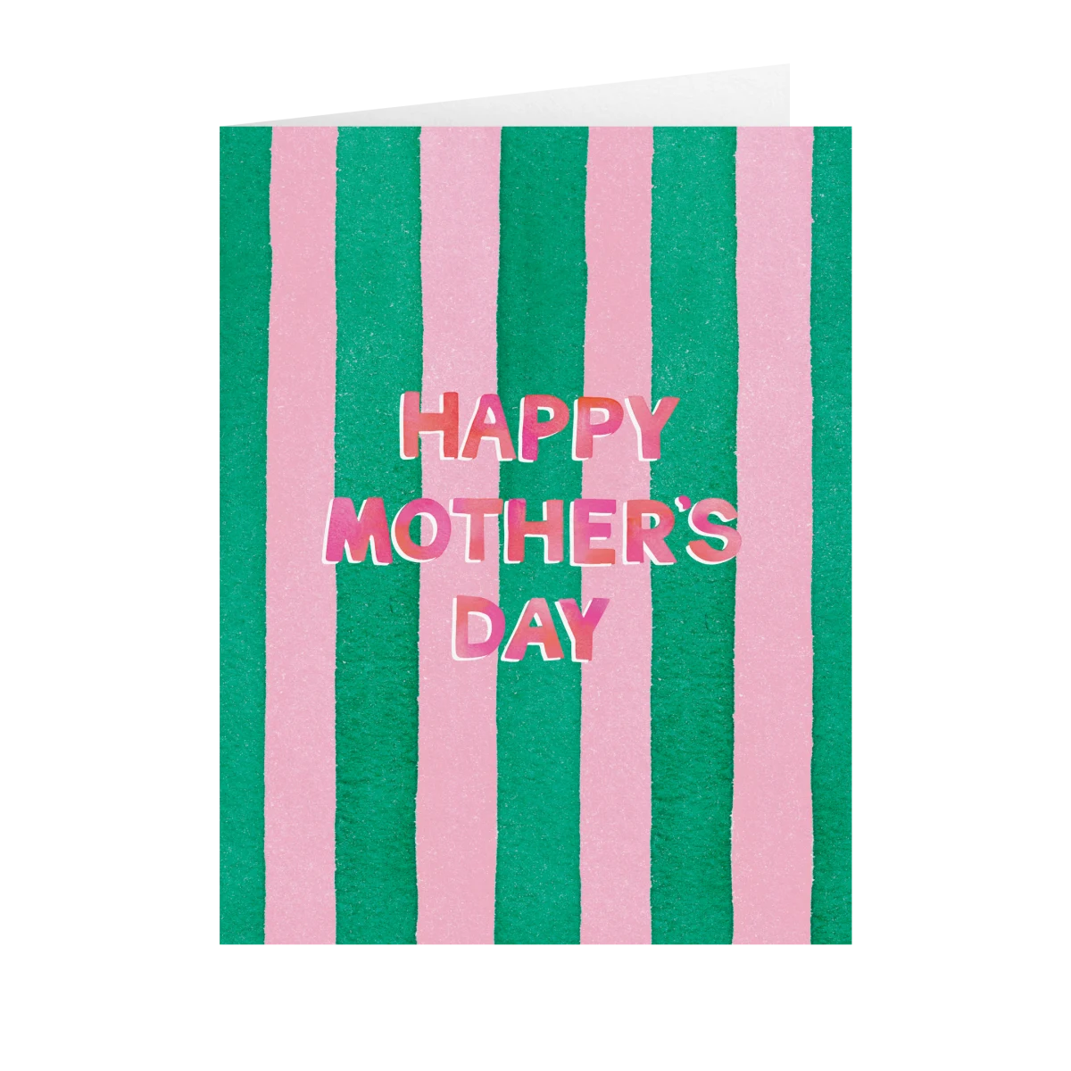Pink & Green Striped - Mother's Day Card