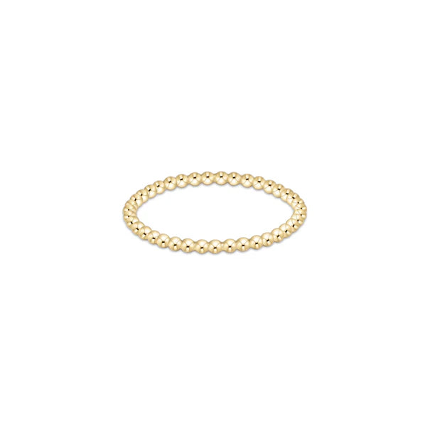 Classic Gold 1.5mm Bead Ring - Size 8
