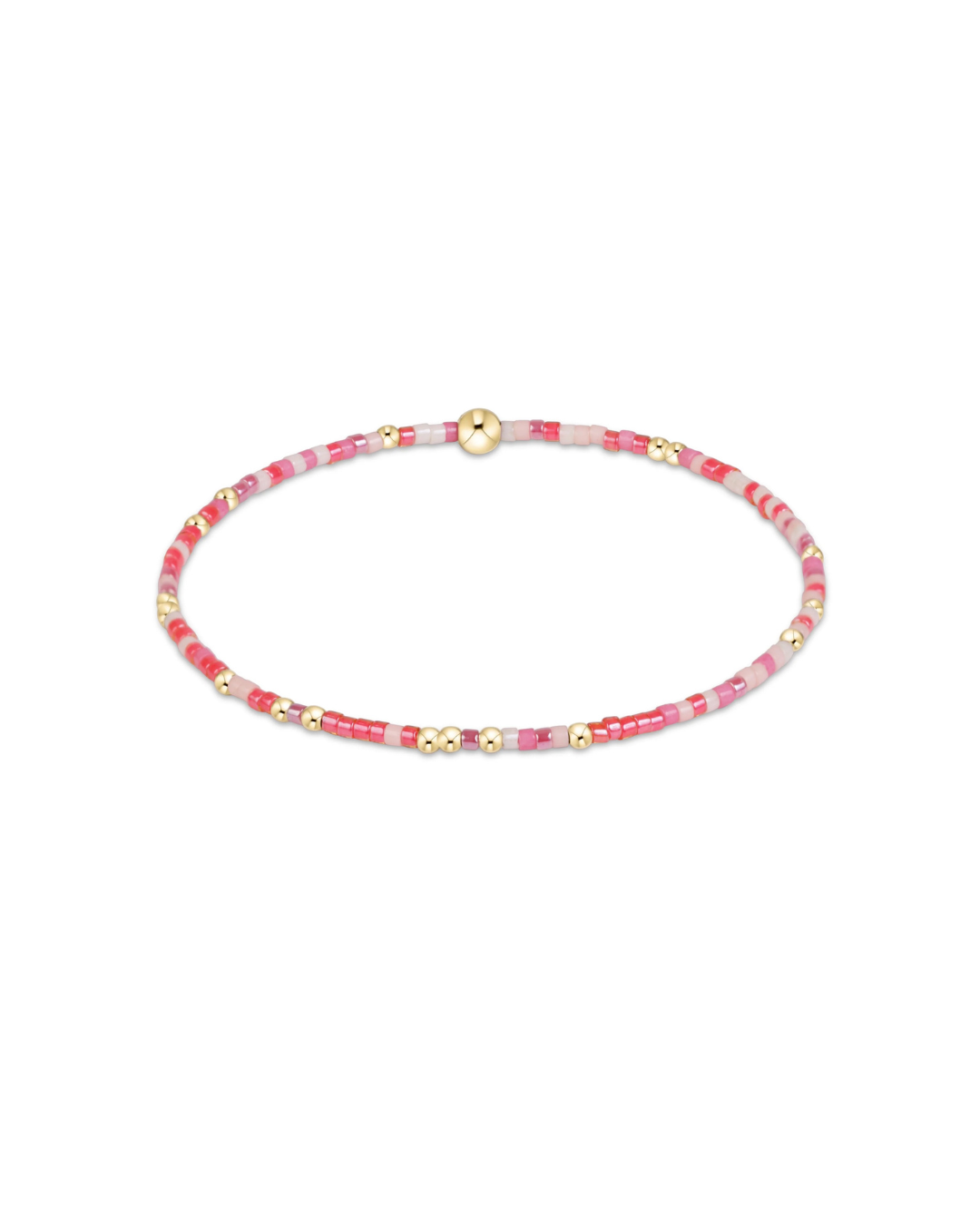eNewton Hope Unwritten bracelet with pink seed beads and gold accent beads on elastic