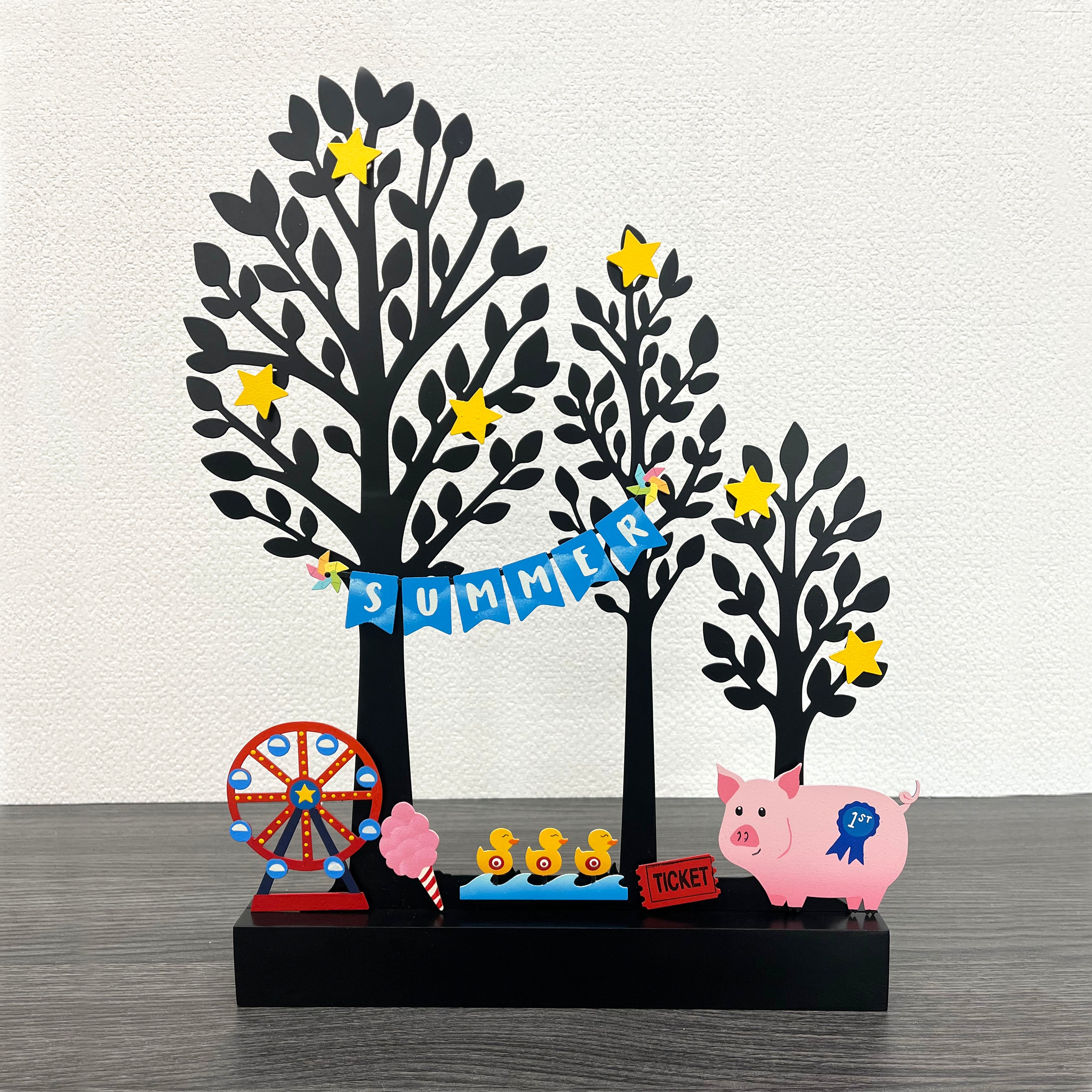 "SUMMER" BANNER W/PINWHEELS MAGNET