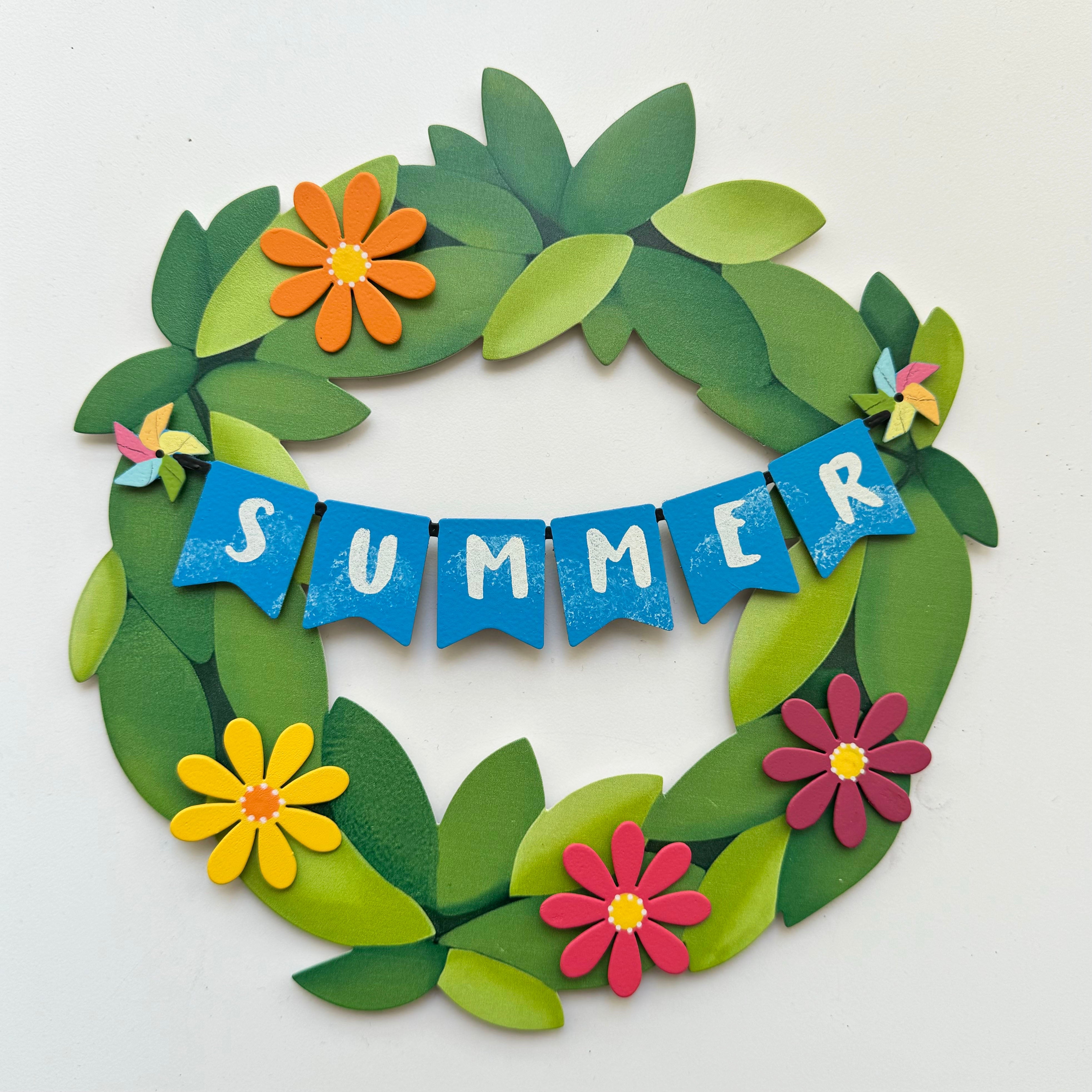 "SUMMER" BANNER W/PINWHEELS MAGNET