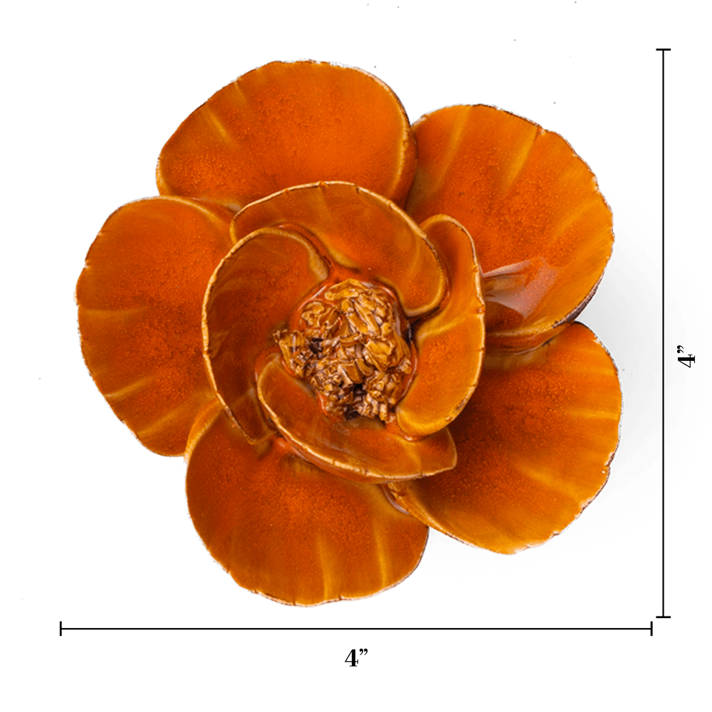 Ceramic Flower Collection Burnt Orange Poppy