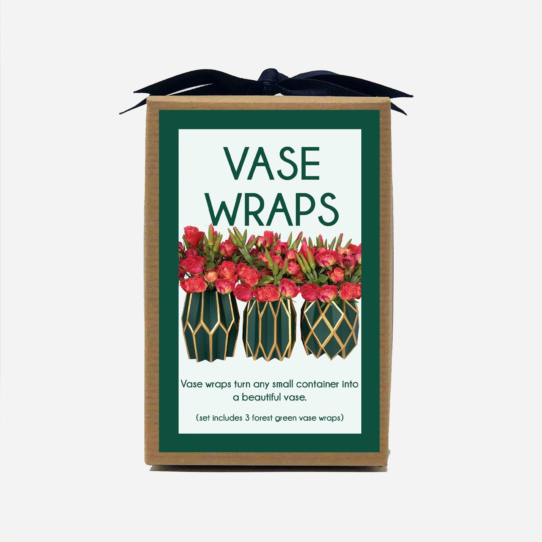 Forest Green Vase Wrap (set of 3)