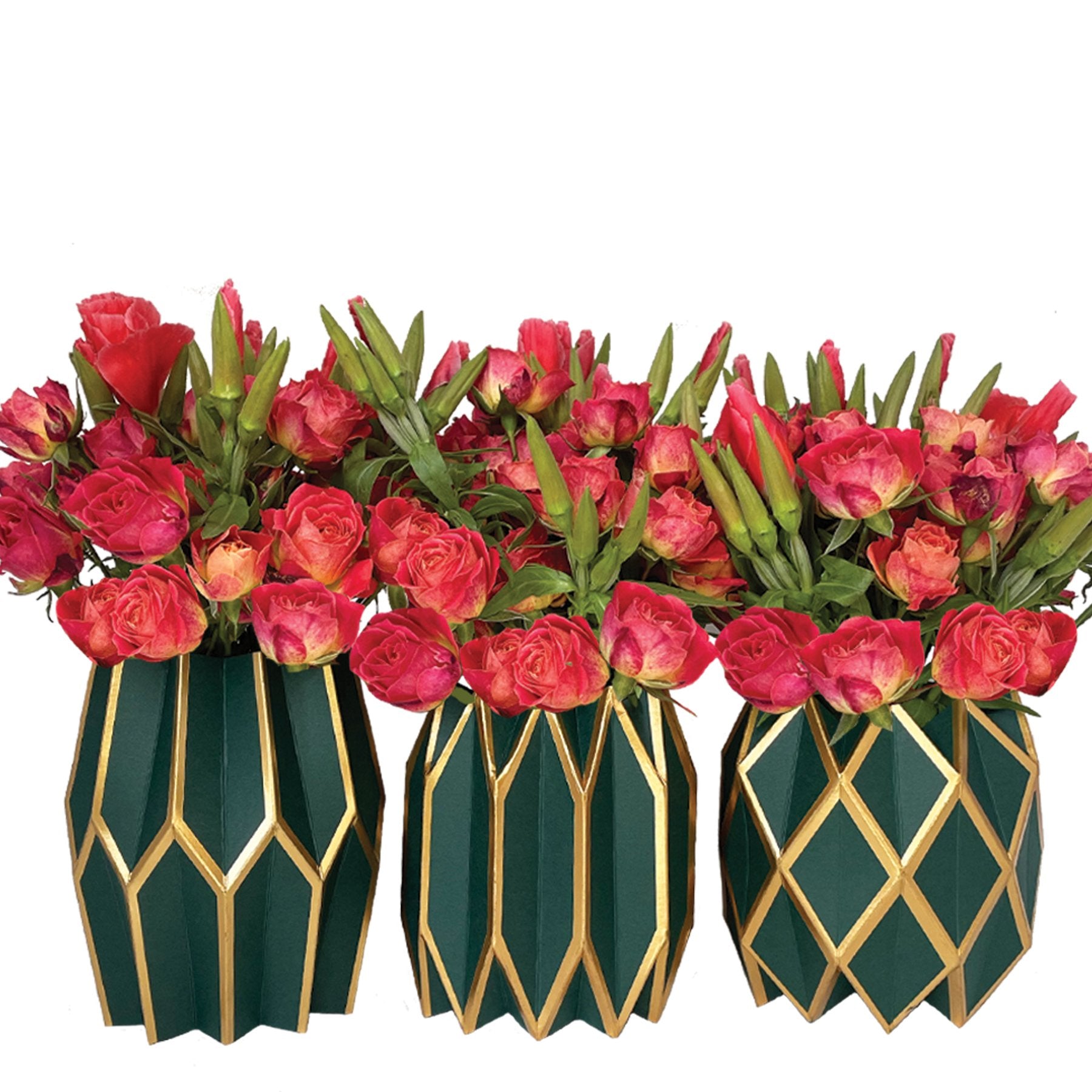 Forest Green Vase Wrap (set of 3)