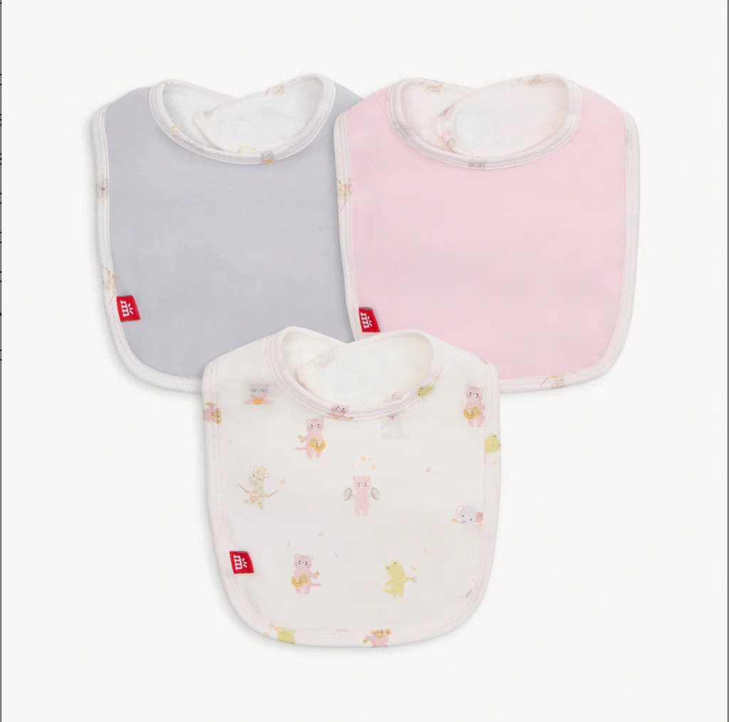 Pink Baby Beats Modal Bib 3-Pack