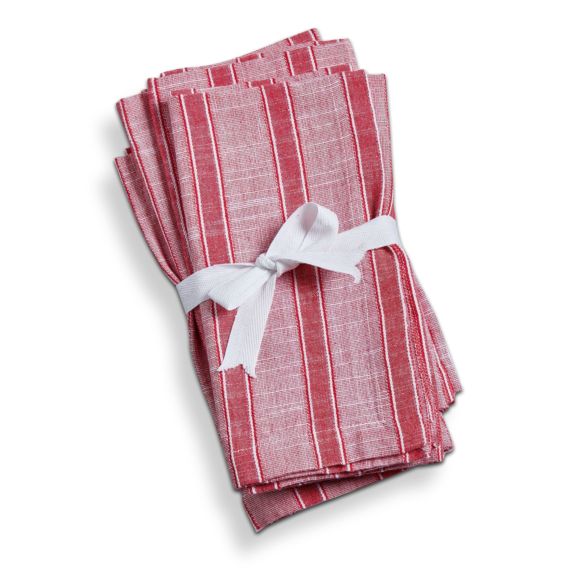 RED & WHITE STRIPE NAPKIN-SET OF 4