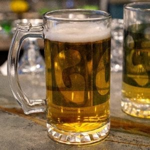 Clear Glass Stein w/GOLF Sand Trap Letters 16 oz