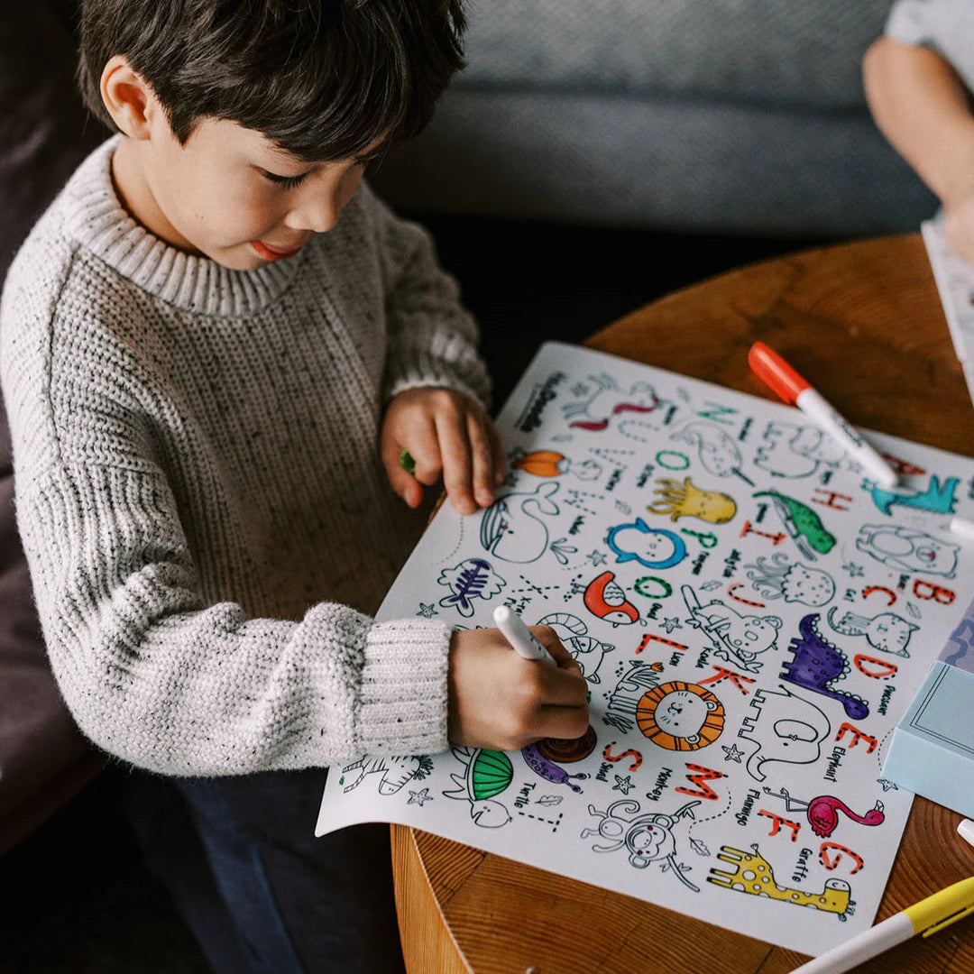 REUSABLE SILICONE ACTIVITY MAT W/MARKERS-"INTO THE WILD"