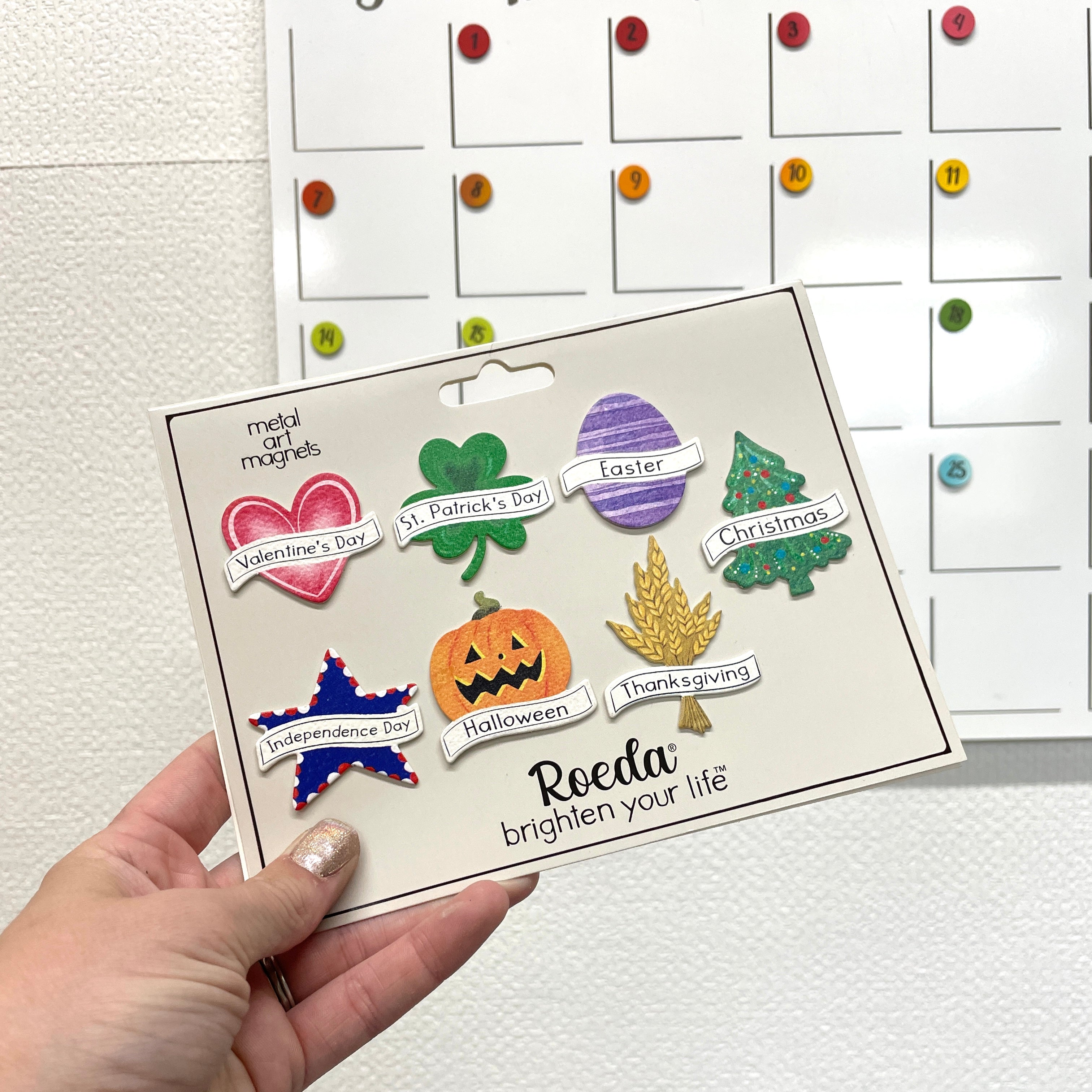 HOLIDAY CALENDAR MAGNETS SET OF 7