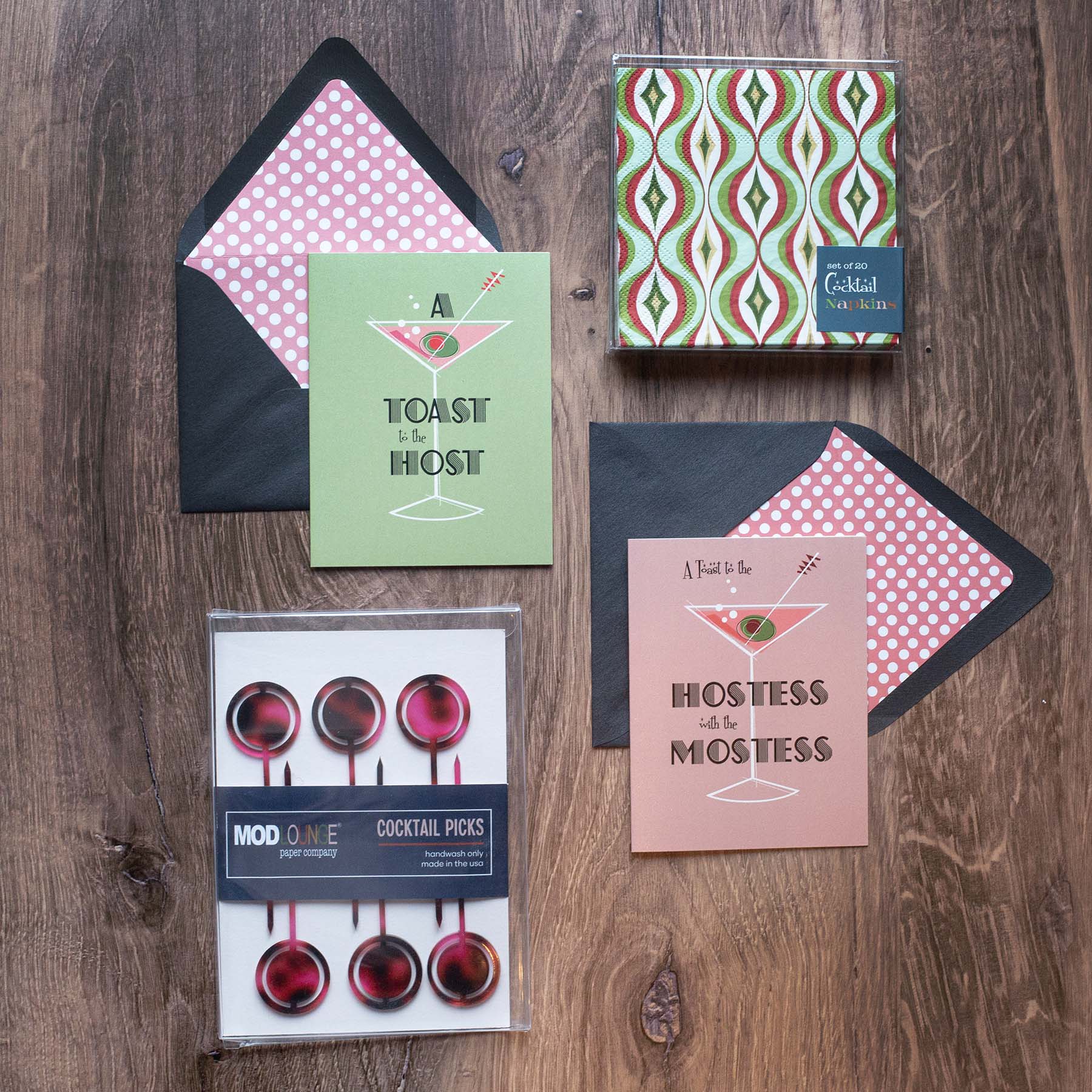 Toast to the Hostess with the Mostess Vintage Martini Card