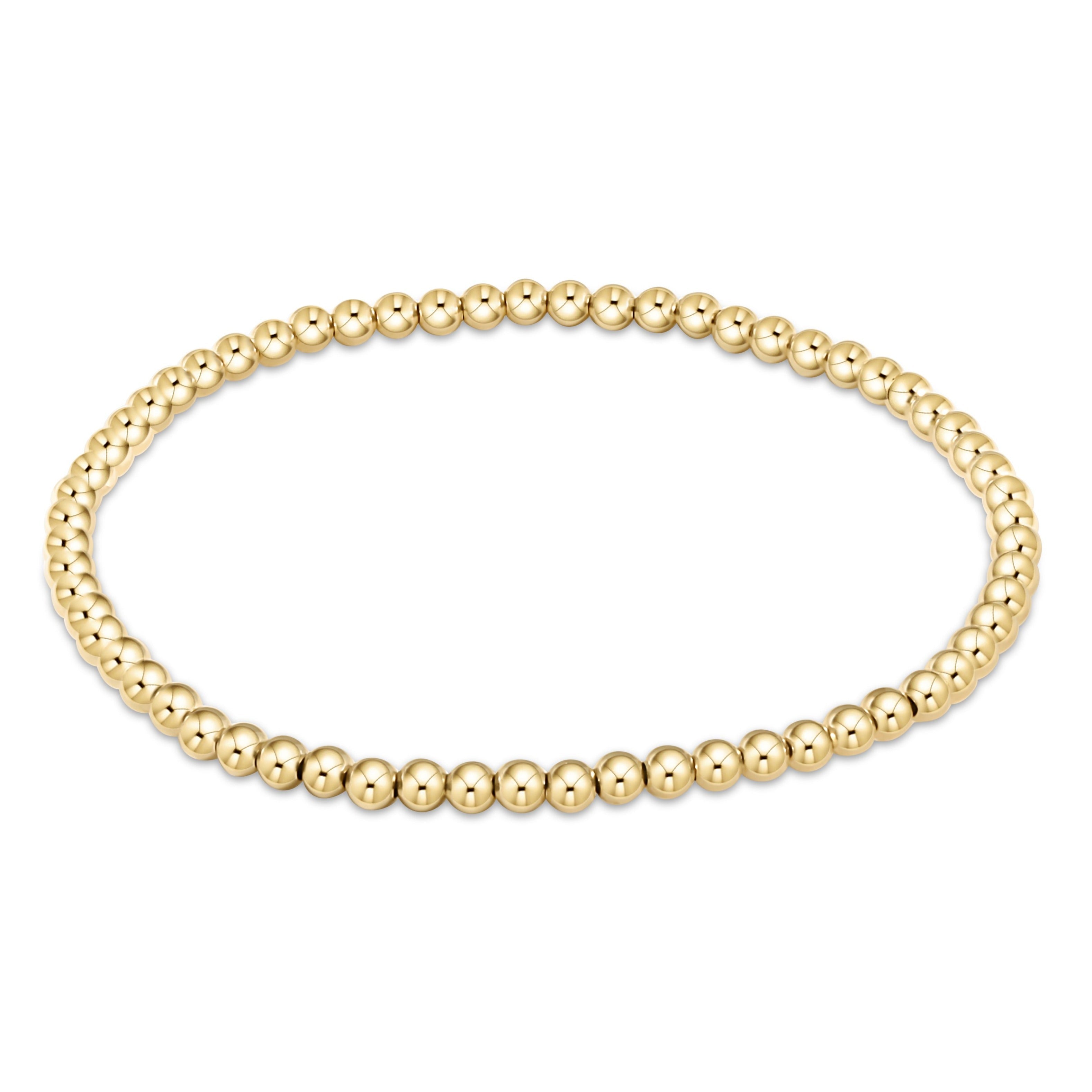 Classic Gold 3mm Bracelet - Love Plush Gold Charm