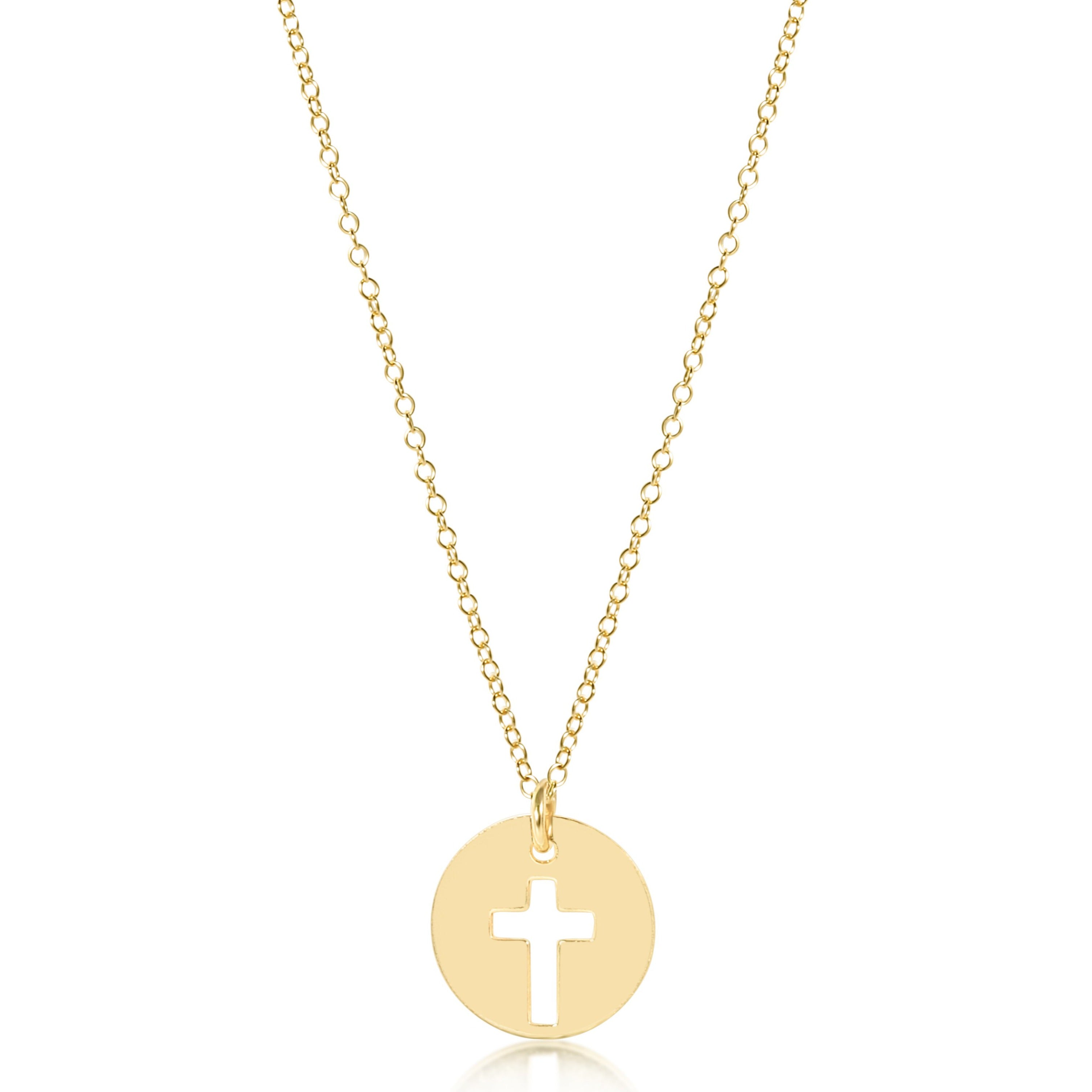 16" Necklace Gold - Blessing Gold Disc