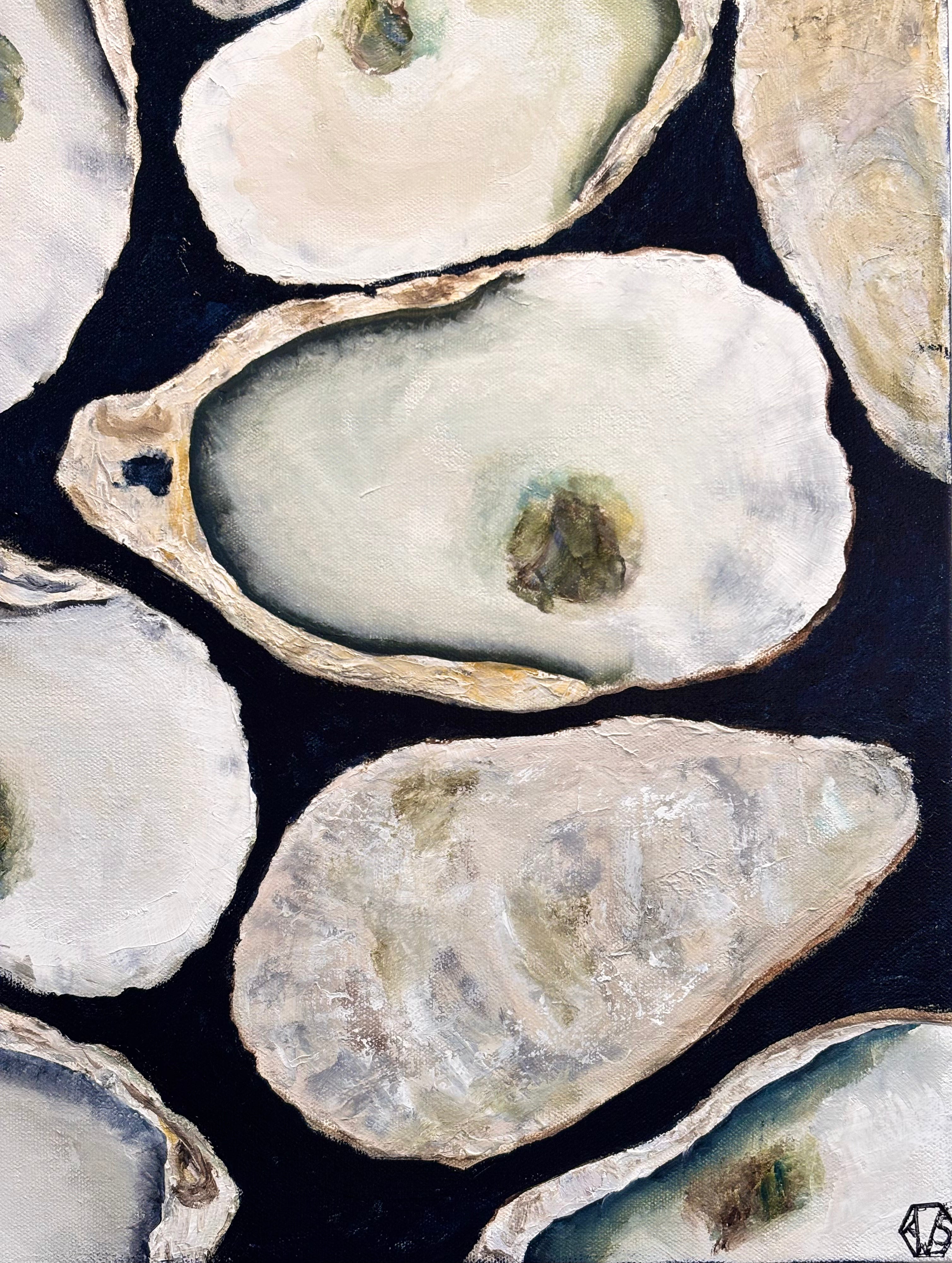 Dyptych Oyster 2 (15"x30") Oil