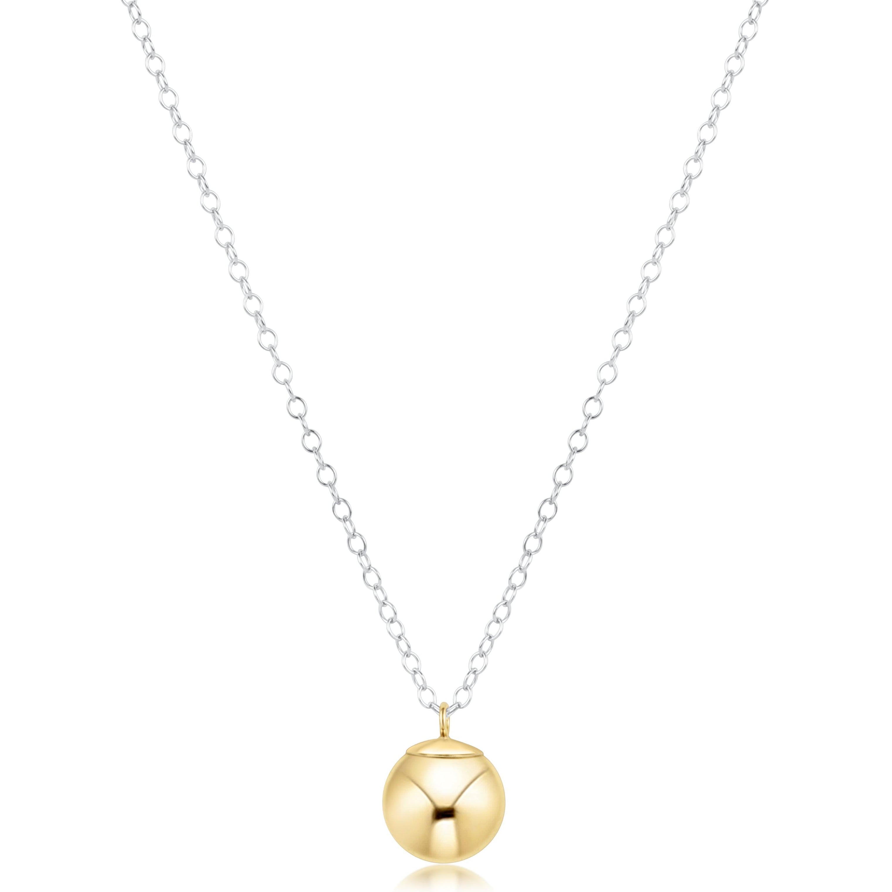16" Necklace Gold - Classic Gold 10mm Charm