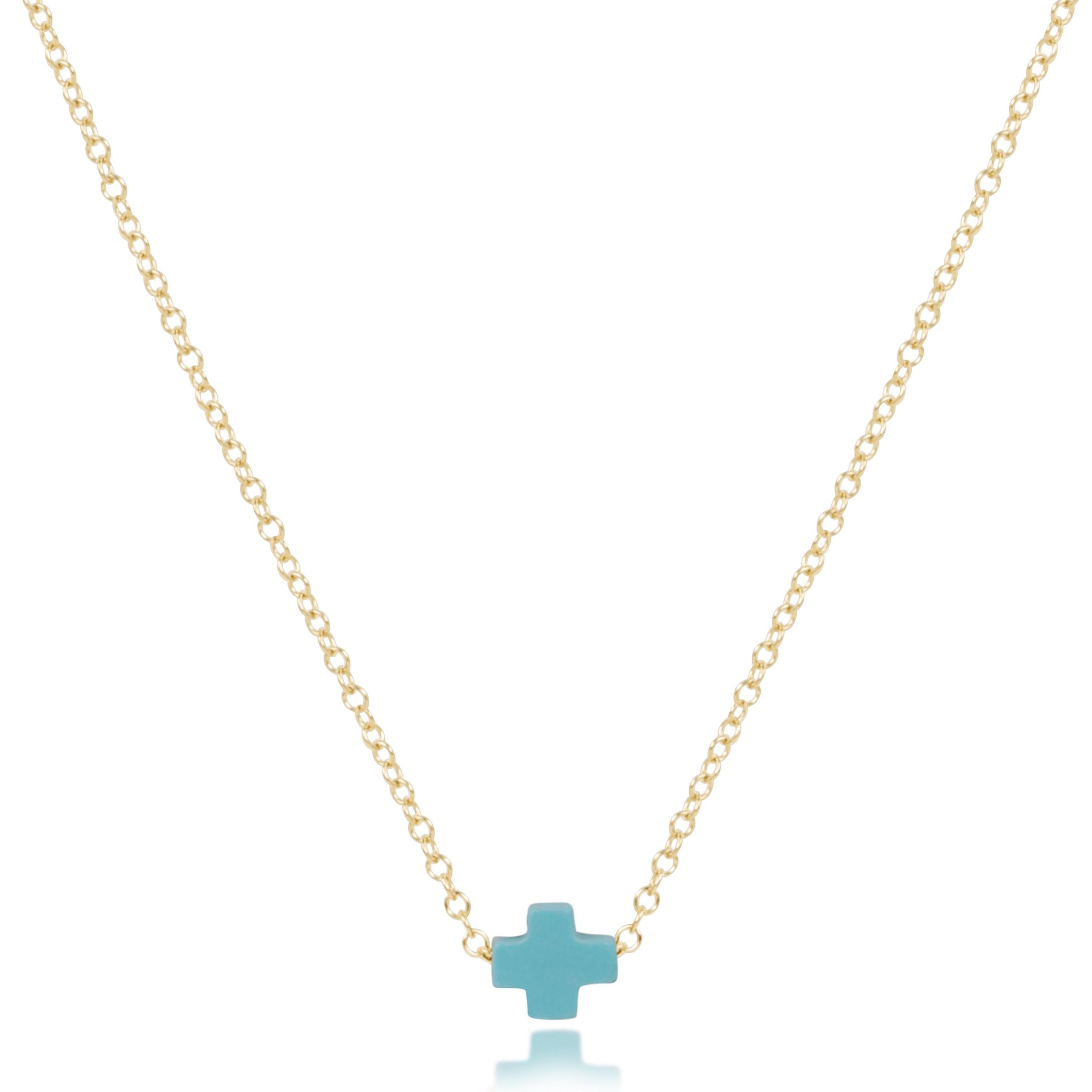 16" Necklace Gold - Signature Cross Small Gold