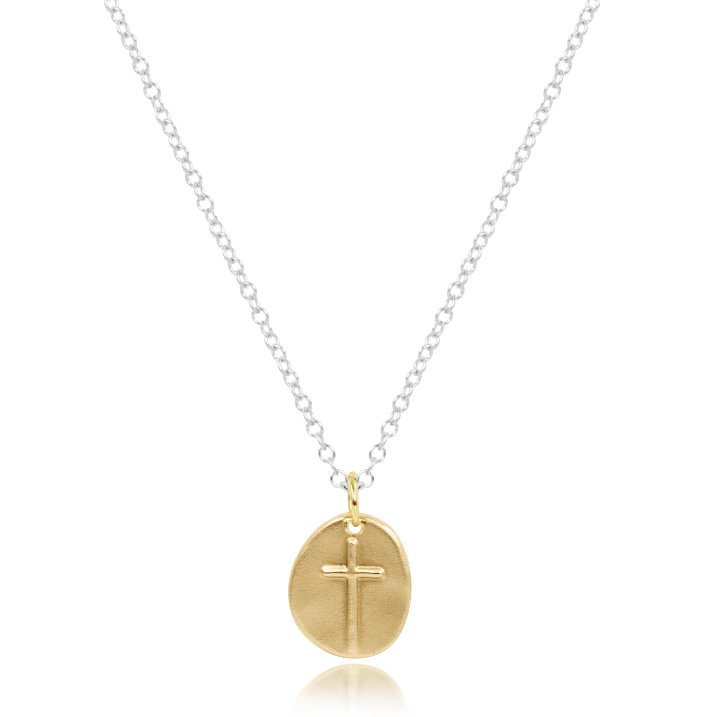 16" Necklace Mixed Metal - Inspire Love Small Gold Disc
