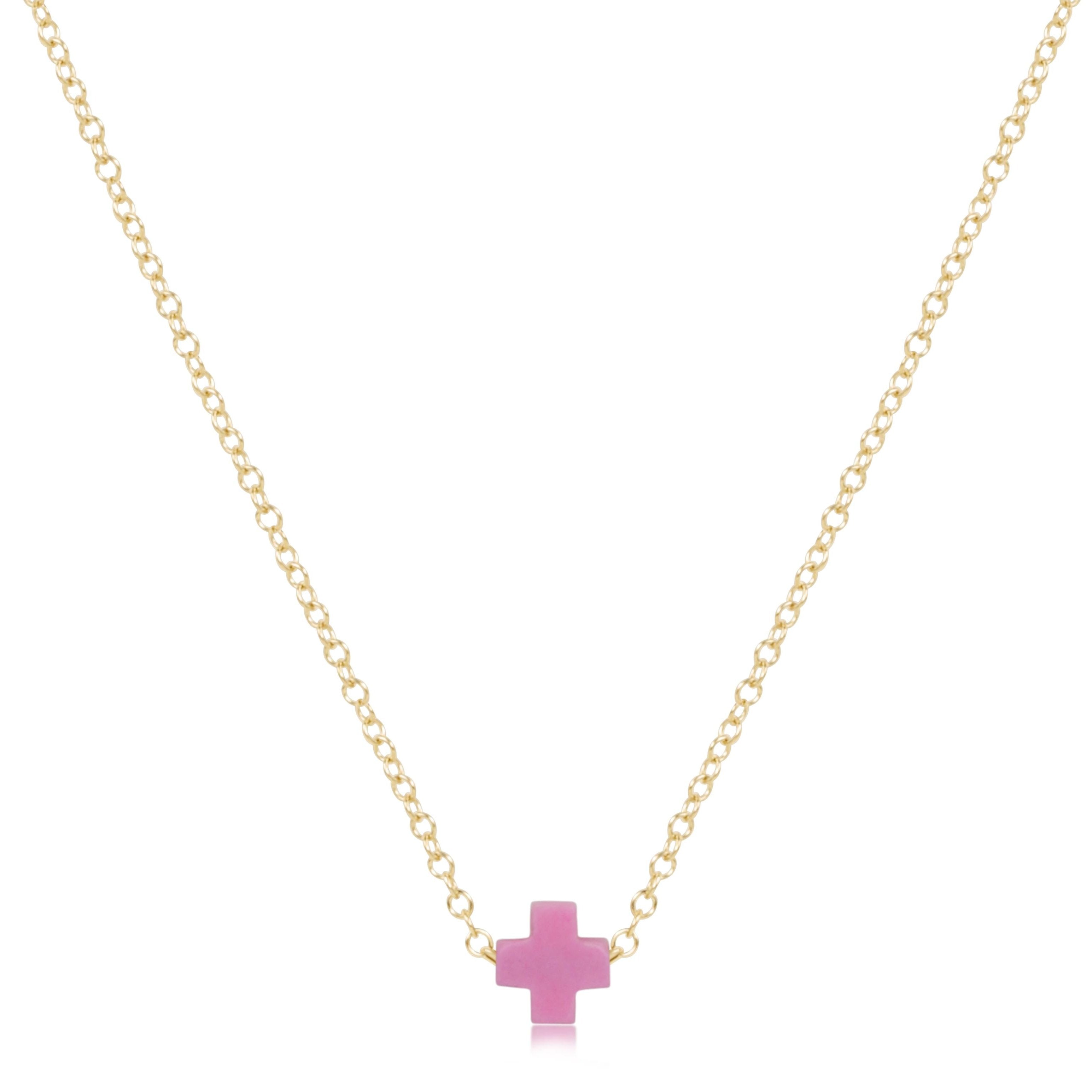 16" Necklace Gold - Signature Cross Small Gold