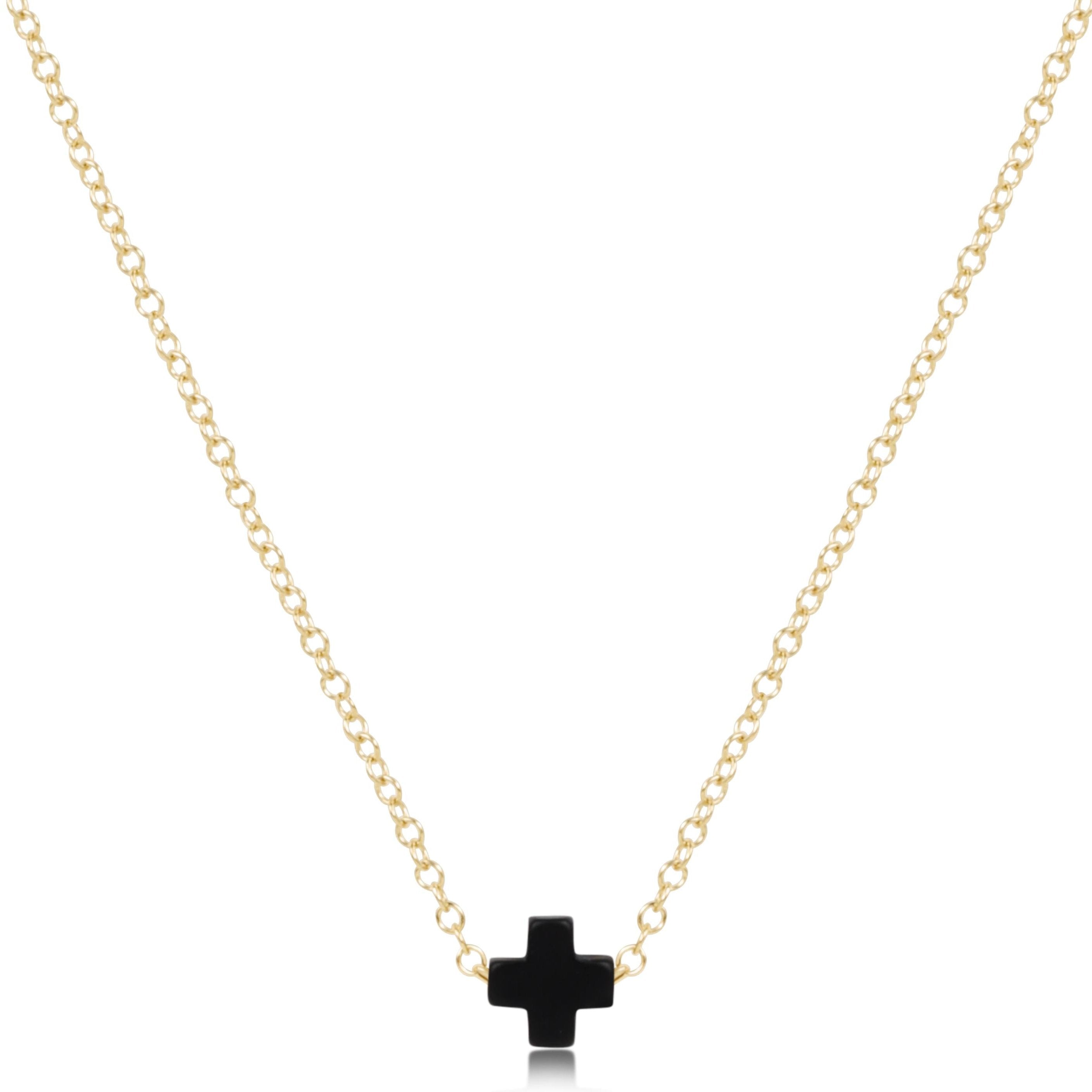 16" Necklace Gold - Signature Cross Small Gold