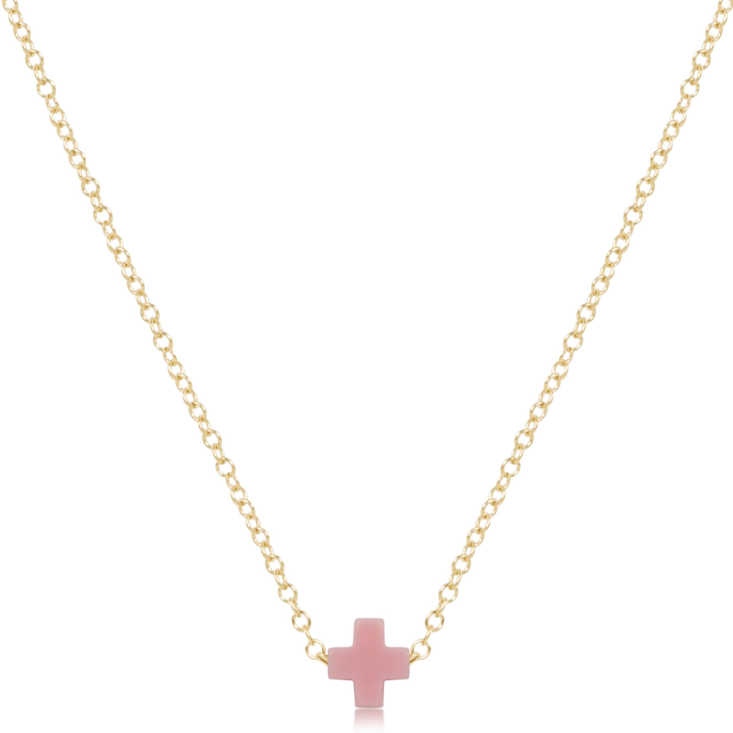 16" Necklace Gold - Signature Cross Small Gold