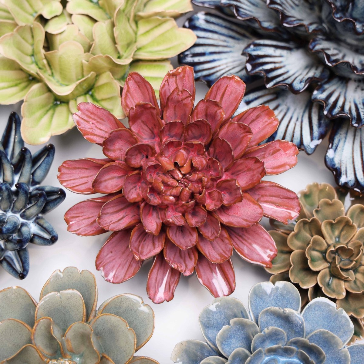 Ceramic Flower Collection Pink Medium Flower