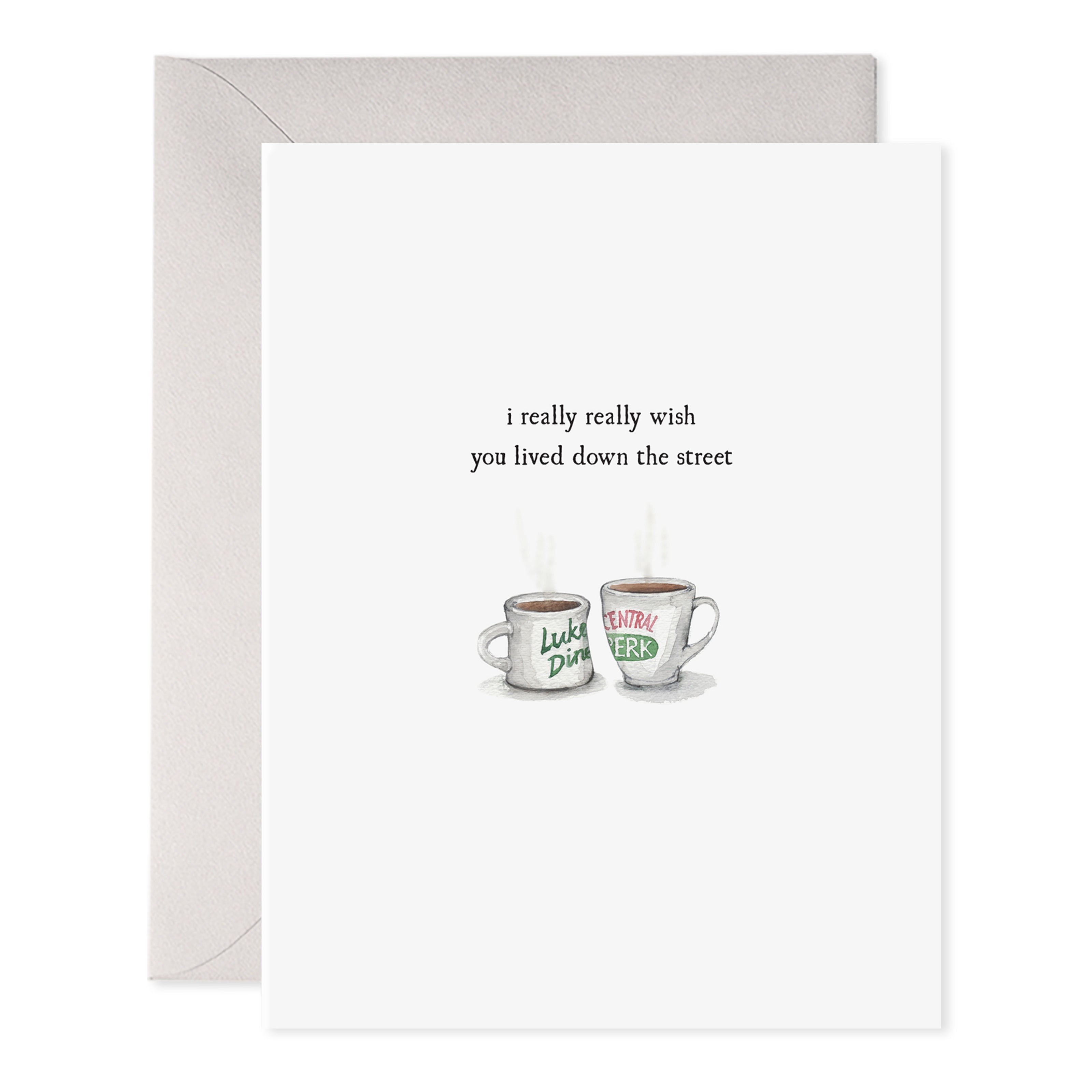 COFFEE CUPS-LOVE FRIENDSHIP, MISS YOU GREETING CARD