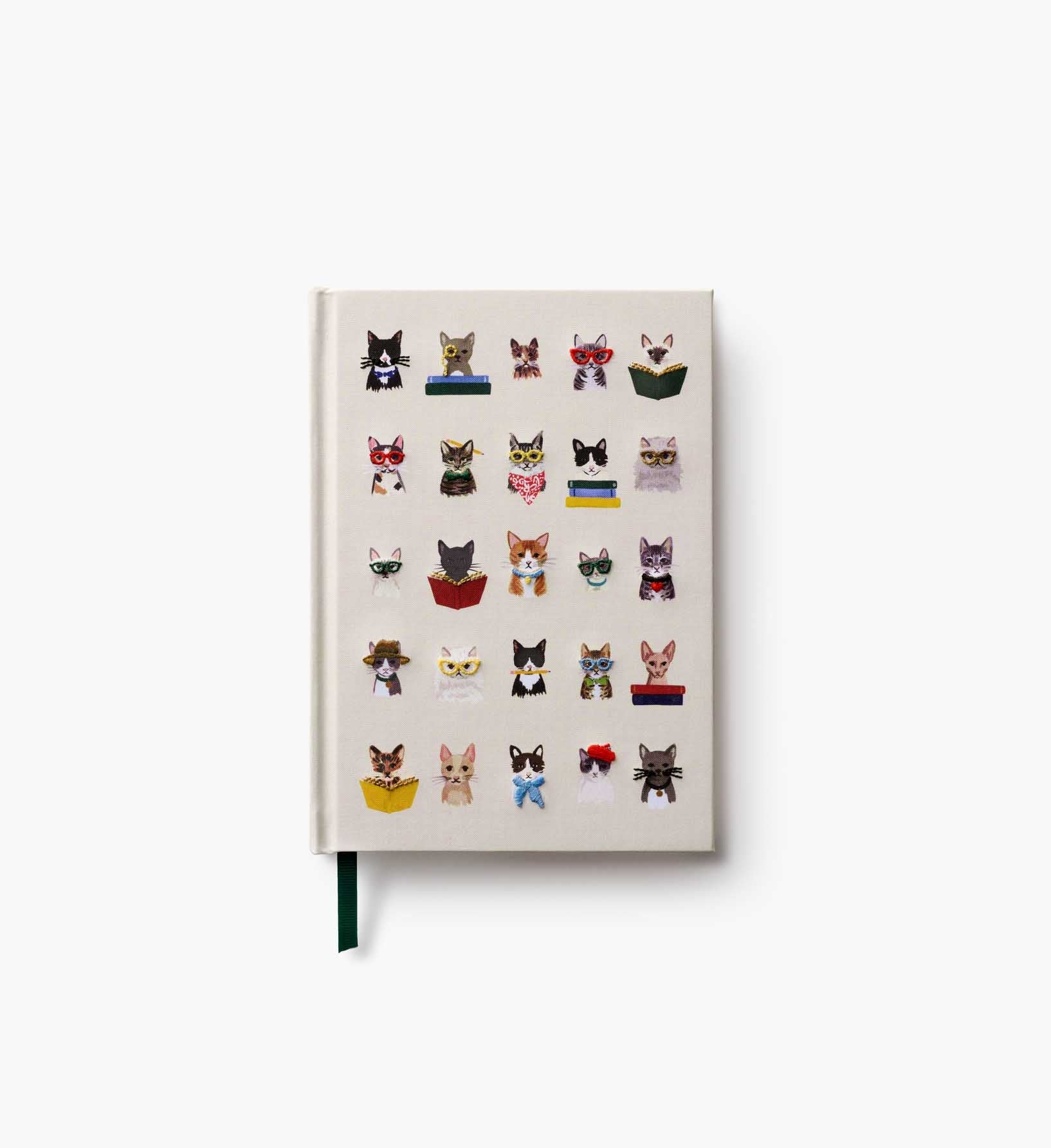 EMBROIDERED JOURNAL-STUDIOUS CATS