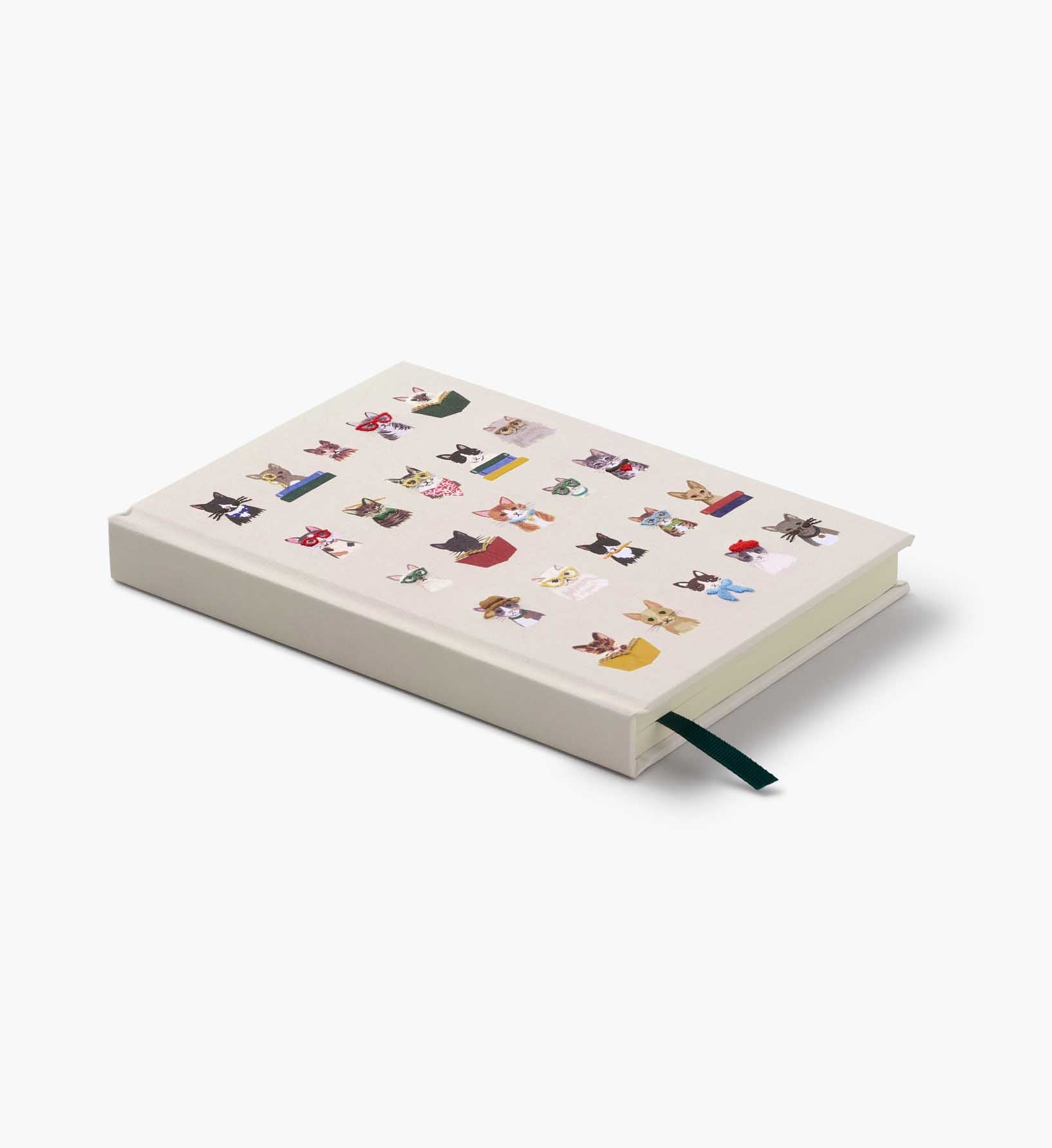 EMBROIDERED JOURNAL-STUDIOUS CATS