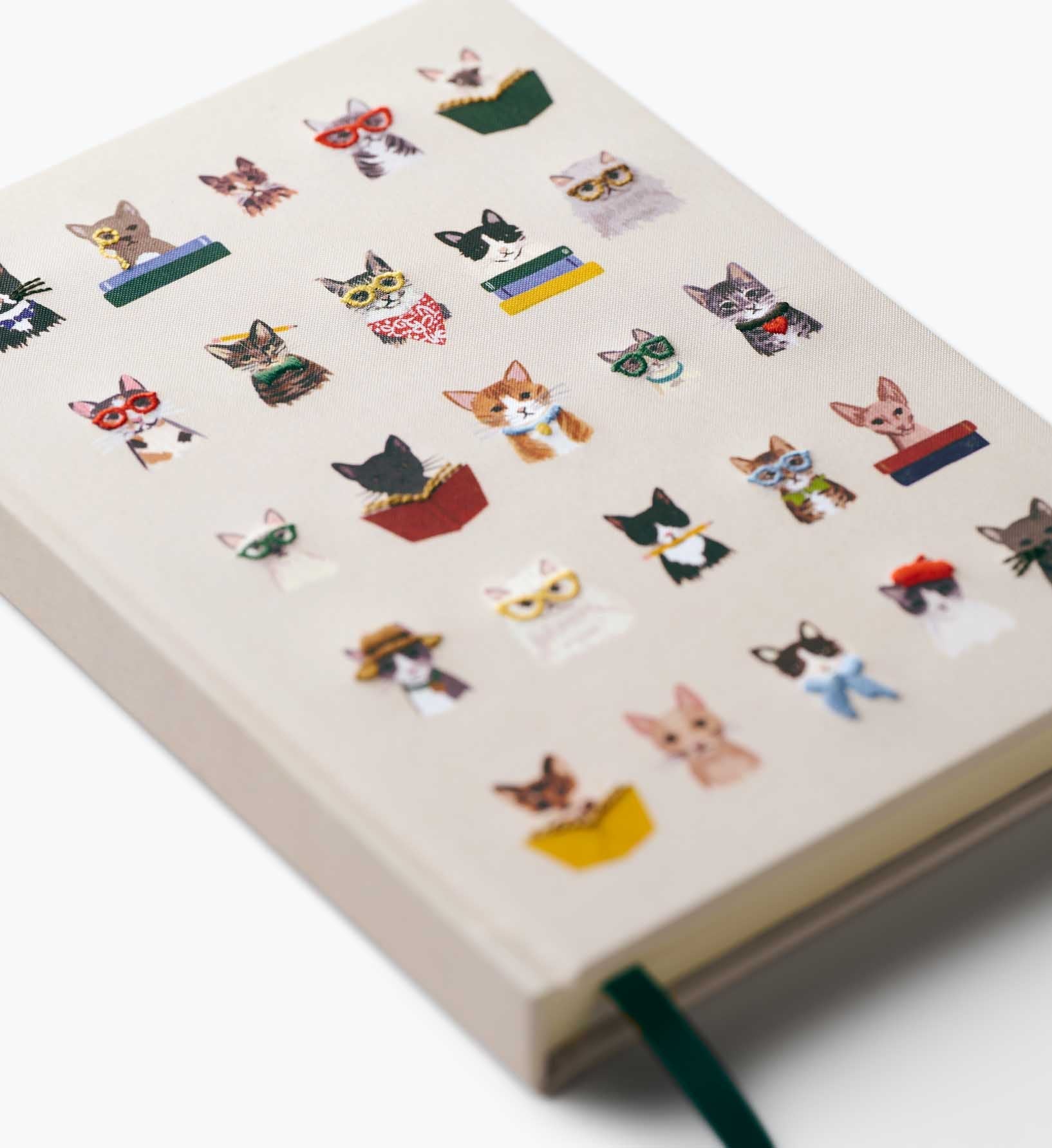 EMBROIDERED JOURNAL-STUDIOUS CATS