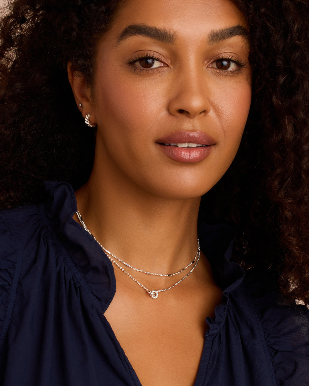 Crew Interlocking Necklace - Silver