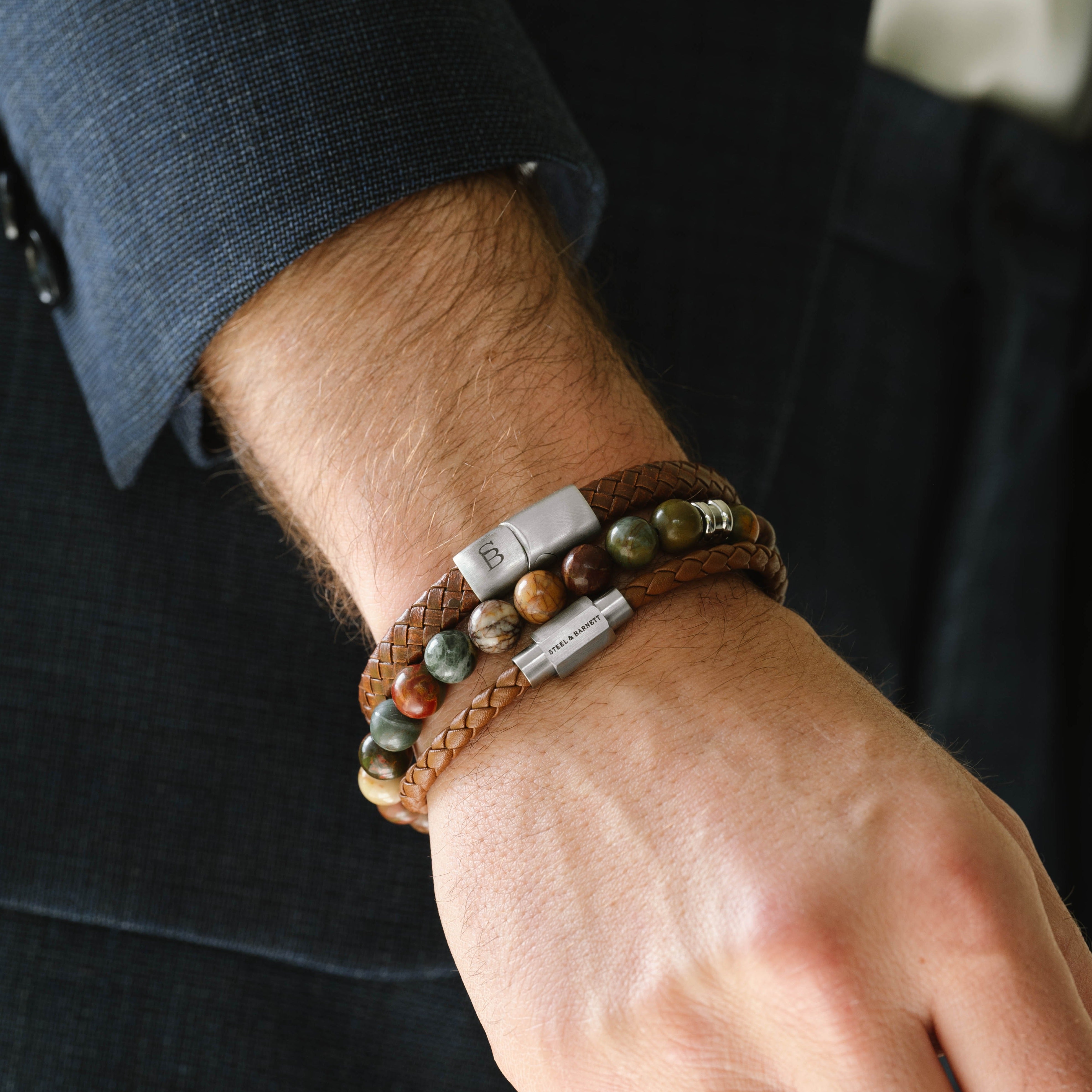 Leather Bracelet Riley - Caramel - Sm