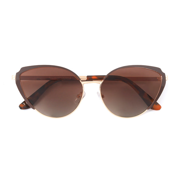 Lotus - Gold Frame/Brown Cateye Accent/Tortiose Tips - Brown Lens - Polarized
