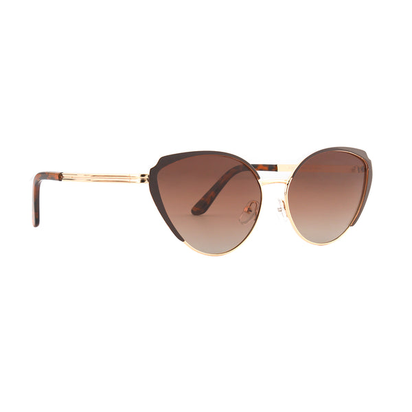Lotus - Gold Frame/Brown Cateye Accent/Tortiose Tips - Brown Lens - Polarized