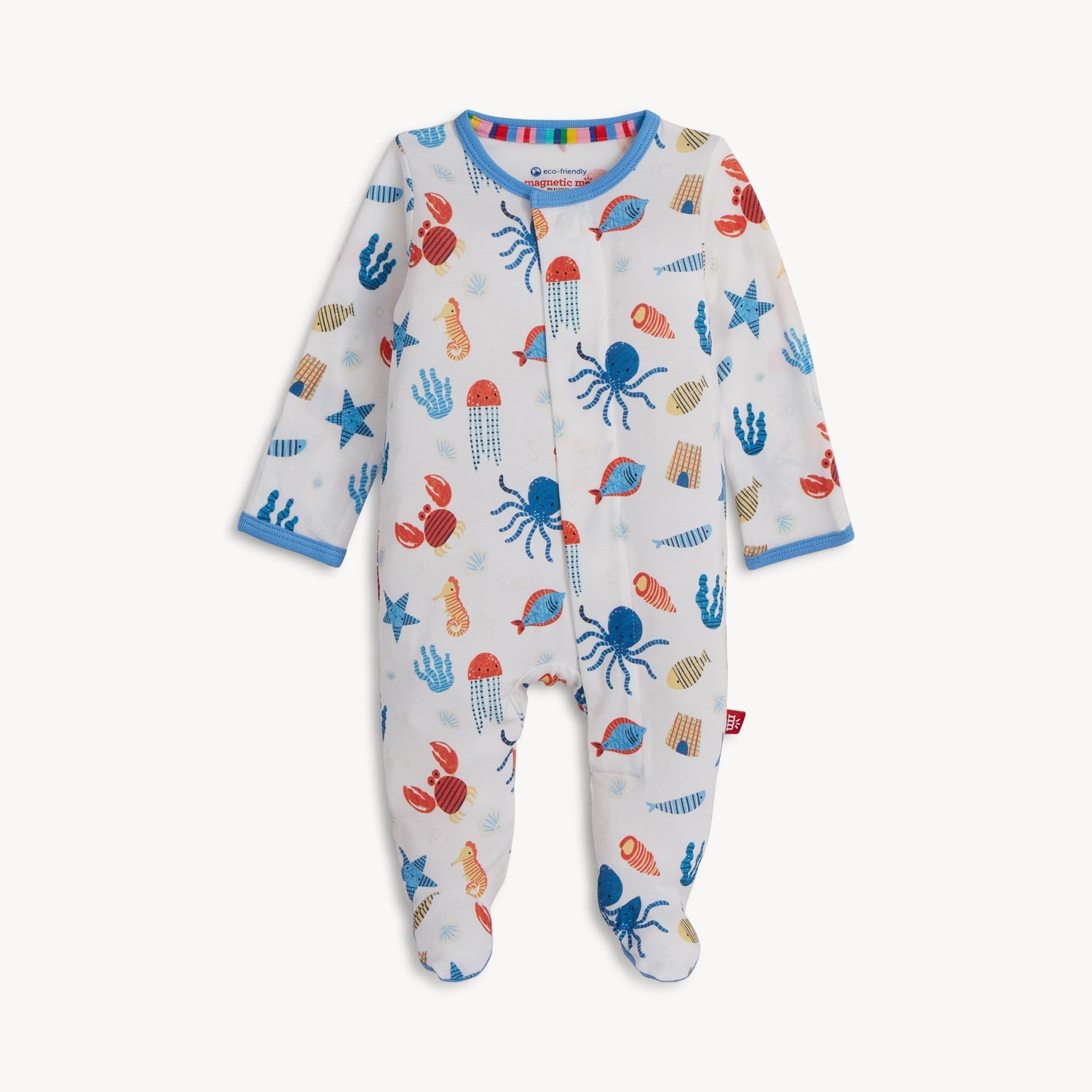 Deep Chic Modal Magnetic Footie- Blue 3-6 Mos.