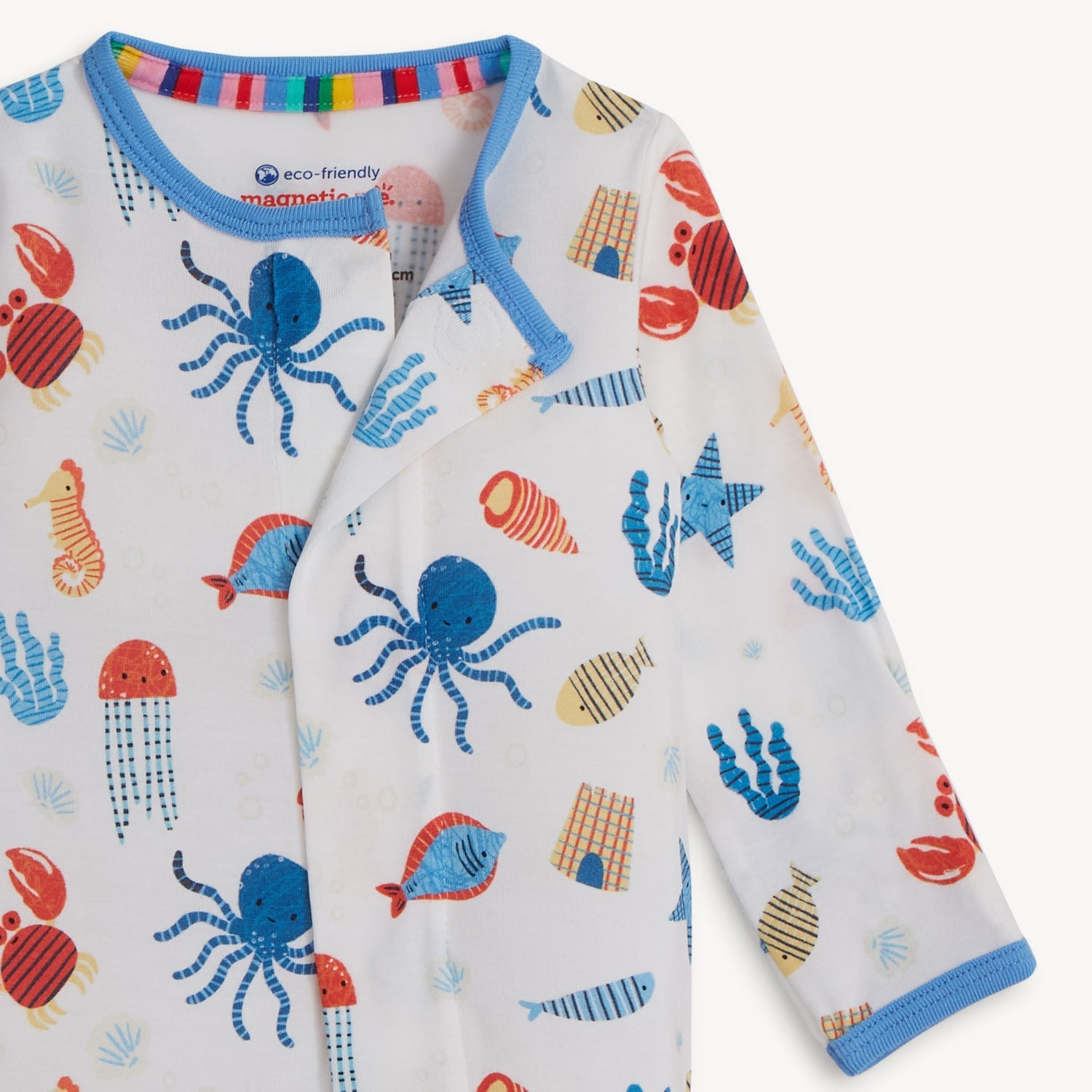 Deep Chic Modal Magnetic Footie- Blue 3-6 Mos.