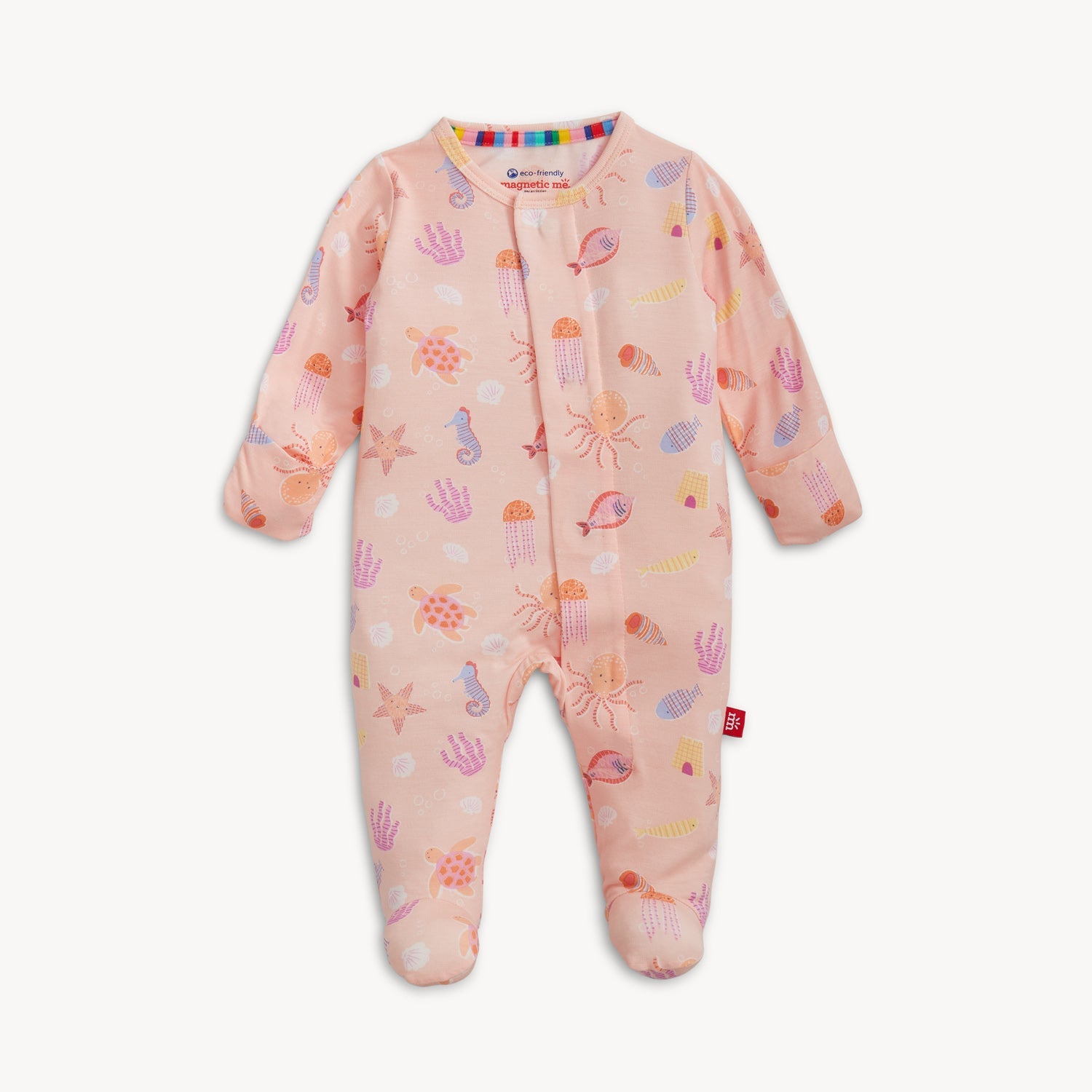 Deep Chic Modal Magnetic Footie- Pink 3-6 Mos.