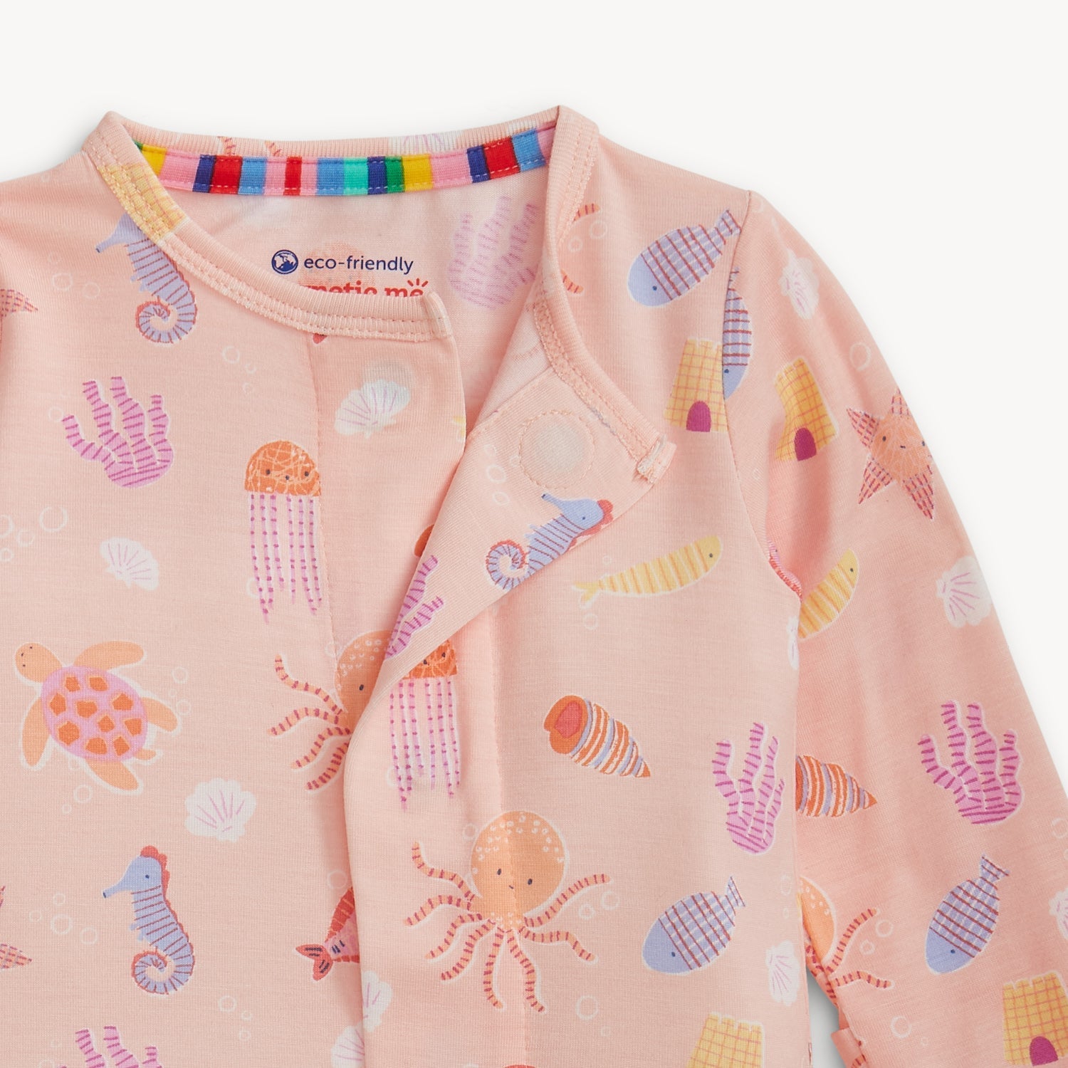 Deep Chic Modal Magnetic Footie- Pink 3-6 Mos.