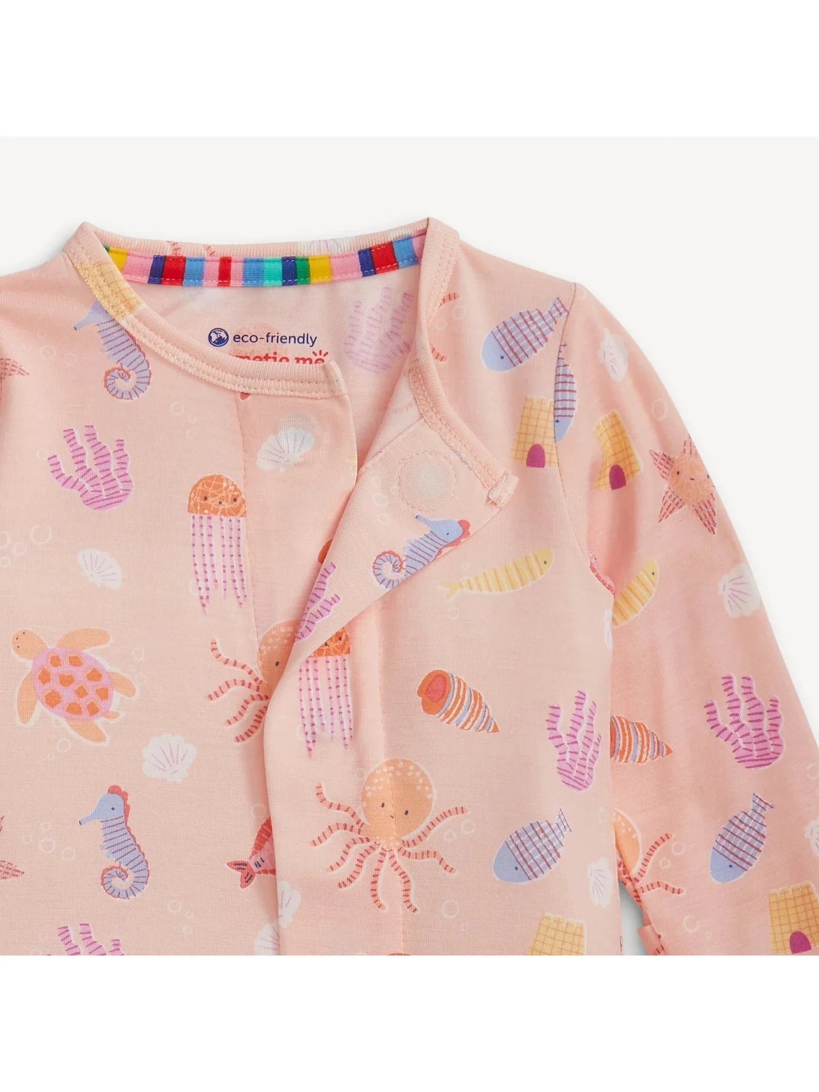 Deep Chic Modal Magnetic Coverall- Pink 9-12 Mos.