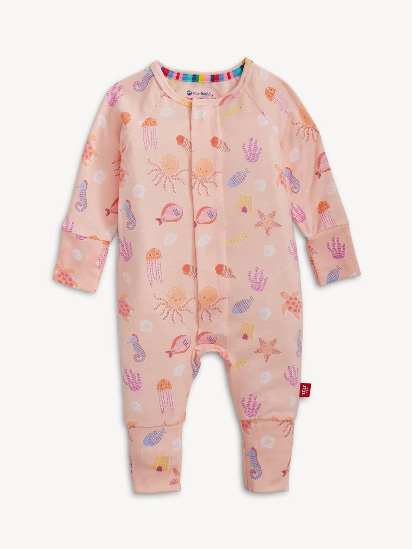 Deep Chic Modal Magnetic Coverall- Pink 9-12 Mos.