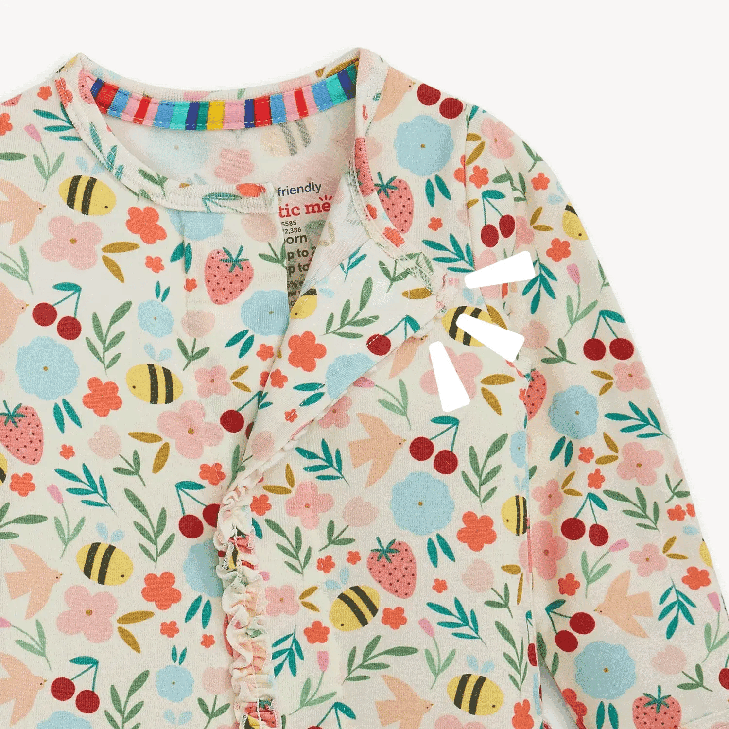 HONEY BLOSSOM MODAL FOOTIE W/RUFFLE 3-6 MOS