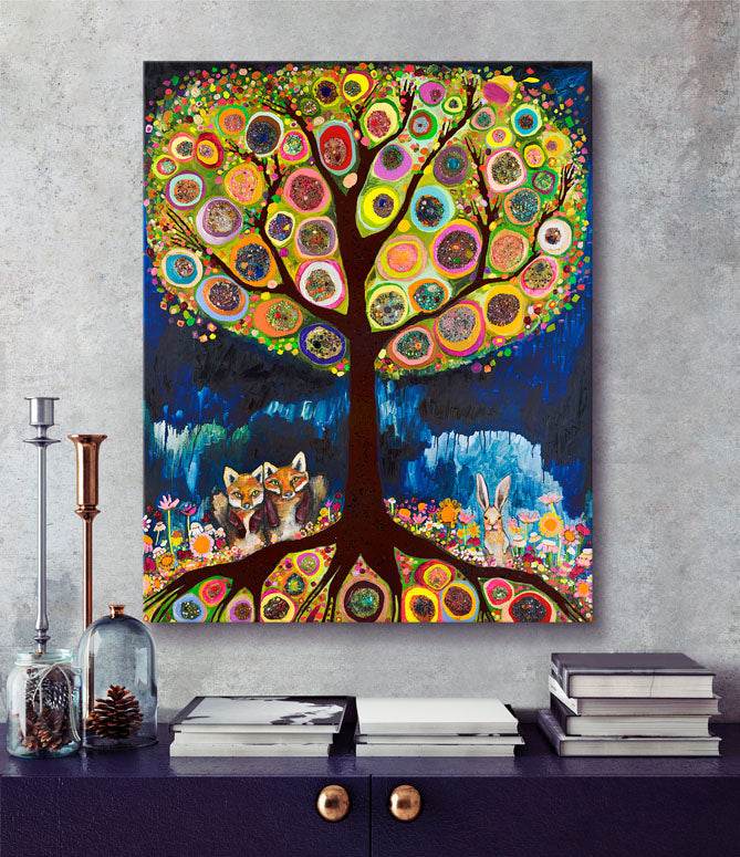 Wildflower Bed - Neutral Canvas Art 14"x18"