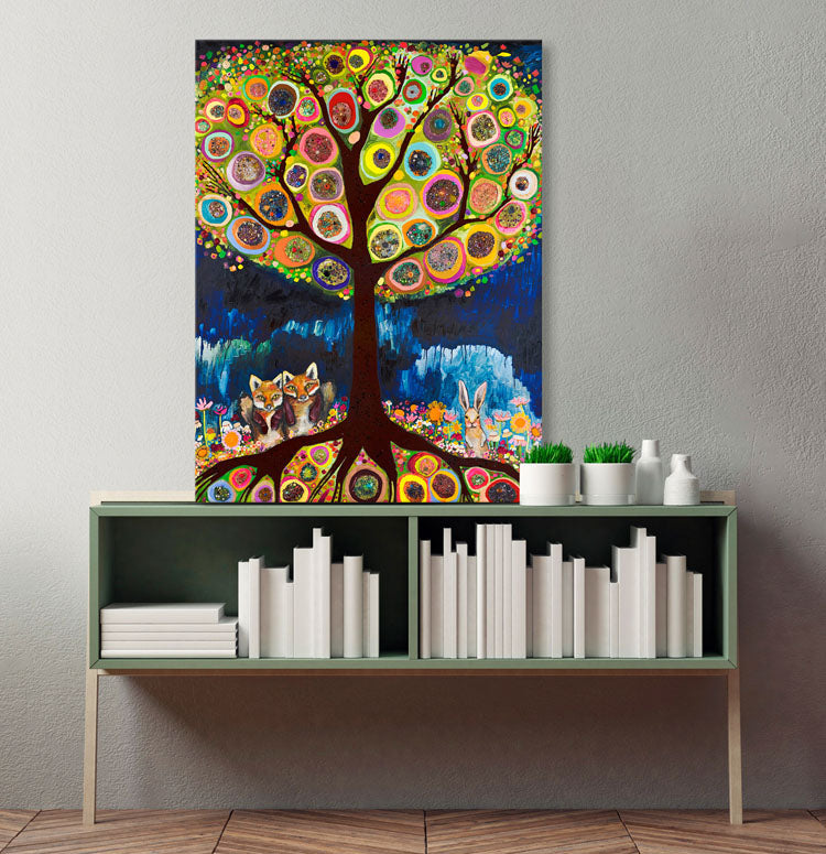 Wildflower Bed - Neutral Canvas Art 14"x18"