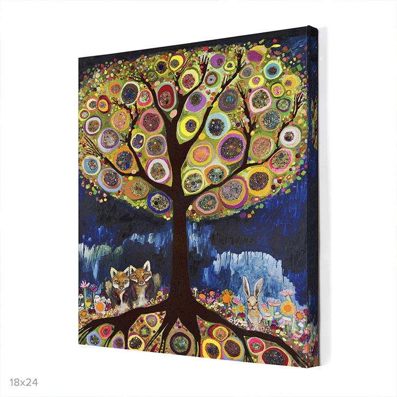 Wildflower Bed - Neutral Canvas Art 14"x18"